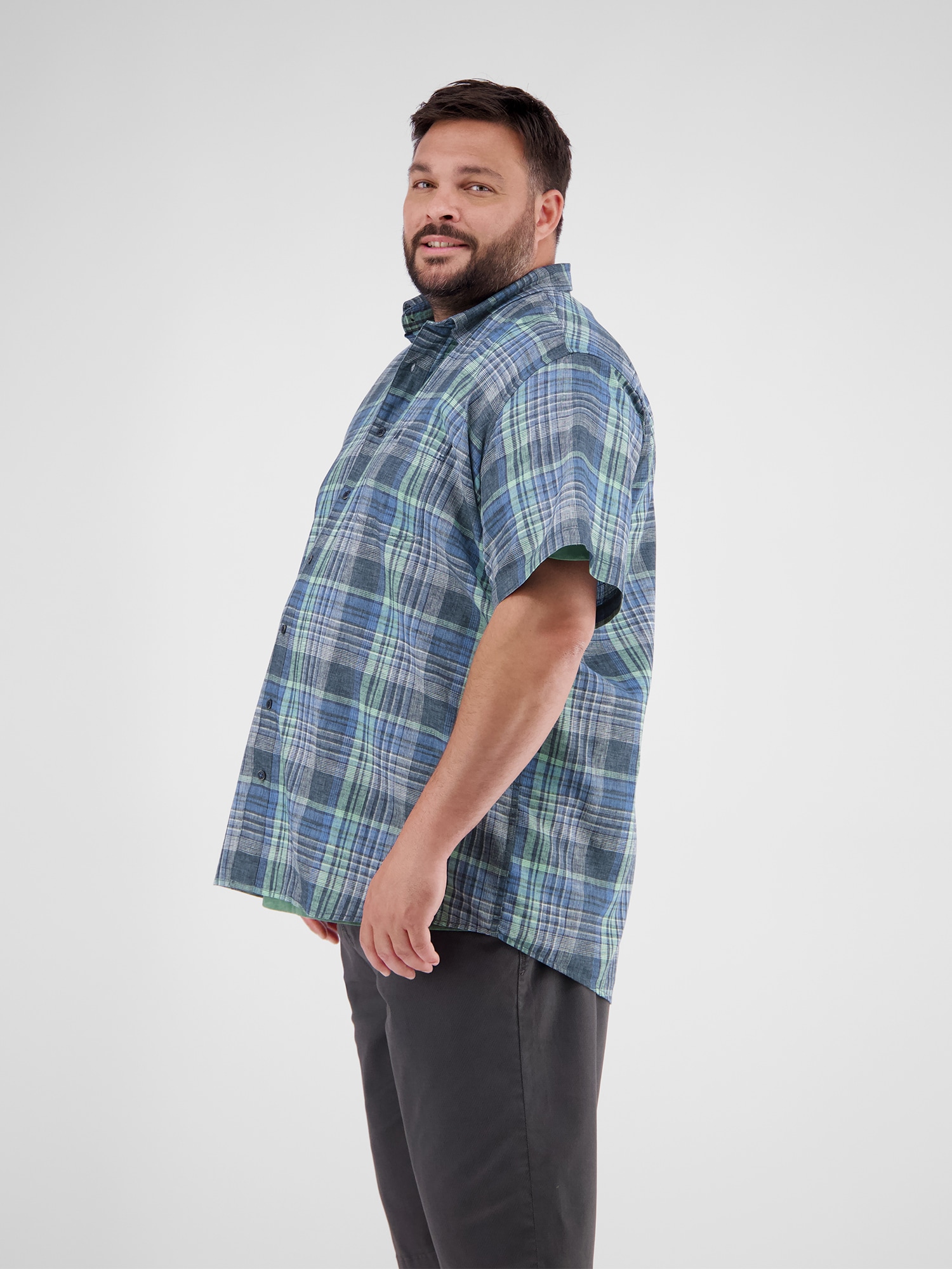 LERROS Chemise à manches courtes »Kariertes Herrenhemd in Grossen Grössen«