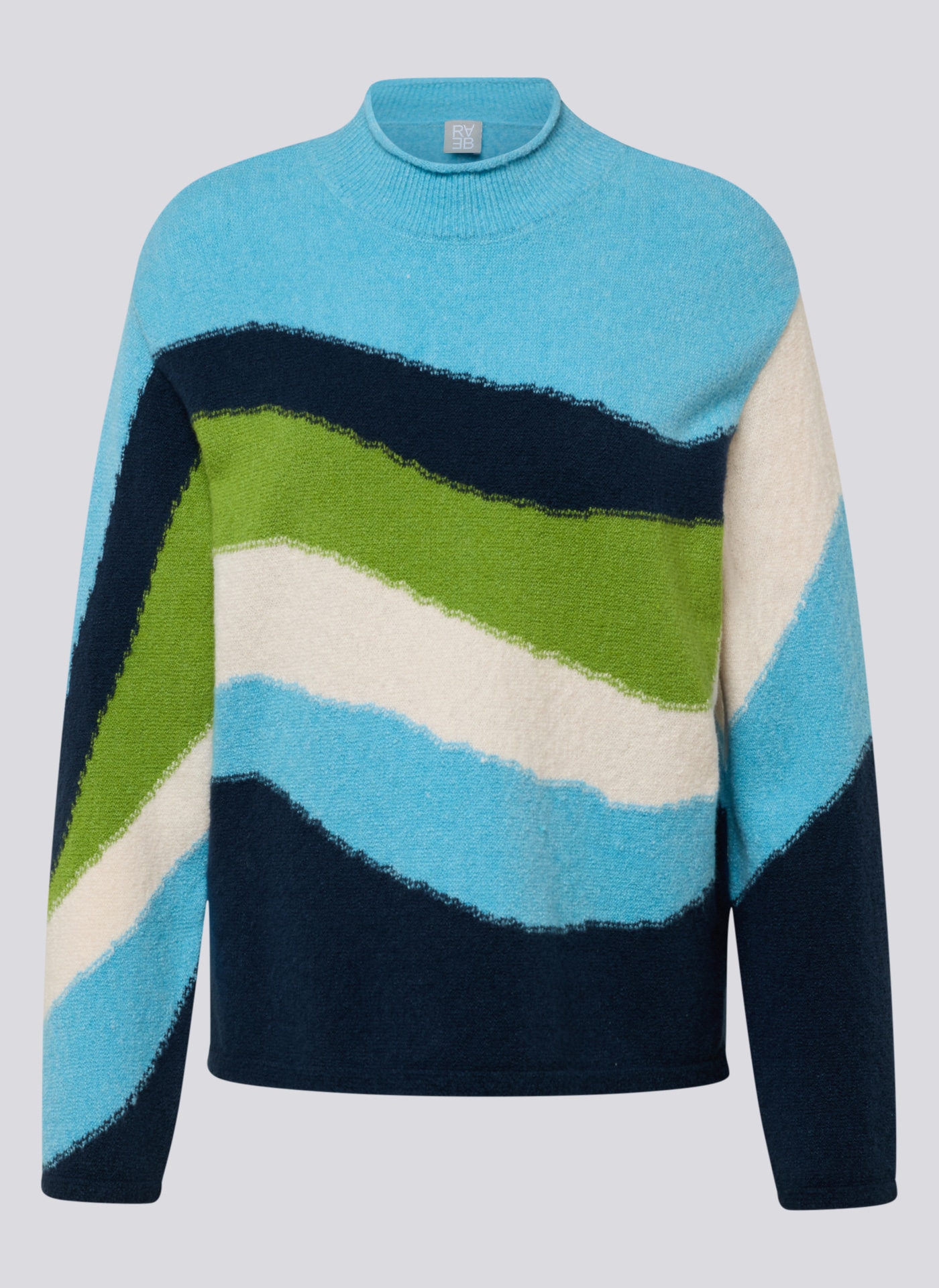 Rabe Pull en tricot im Colorblocking-Look - gestreift