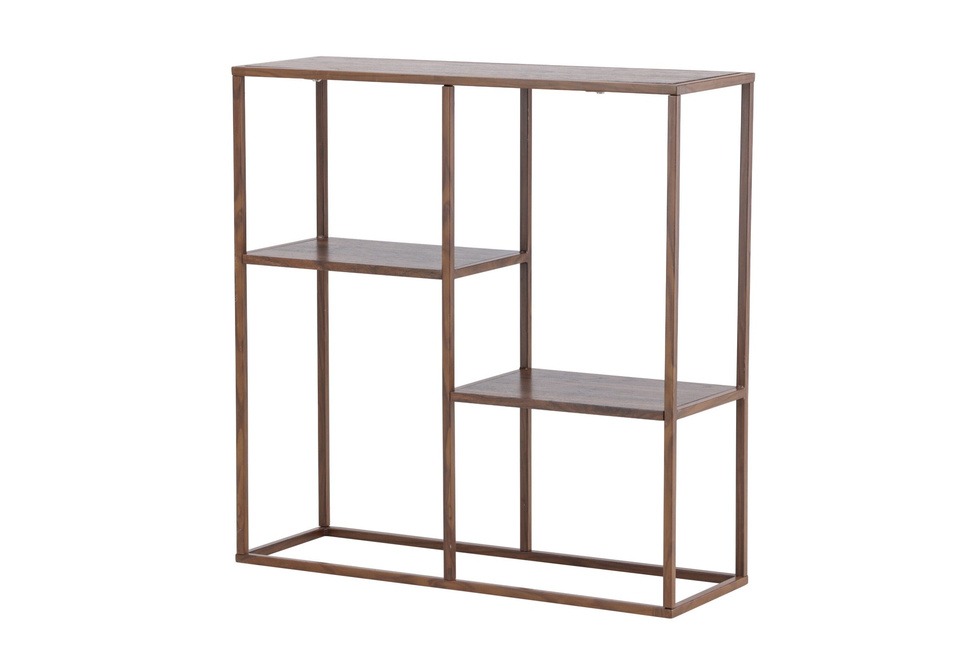 Venture Home Étagère à livres »Staal, Bücherregal in warmer Walnussoptik, Stahlrahmen, Höhe 81 cm« Étagère indépendante, film 3D, élancée, sophistiquée, moderne
