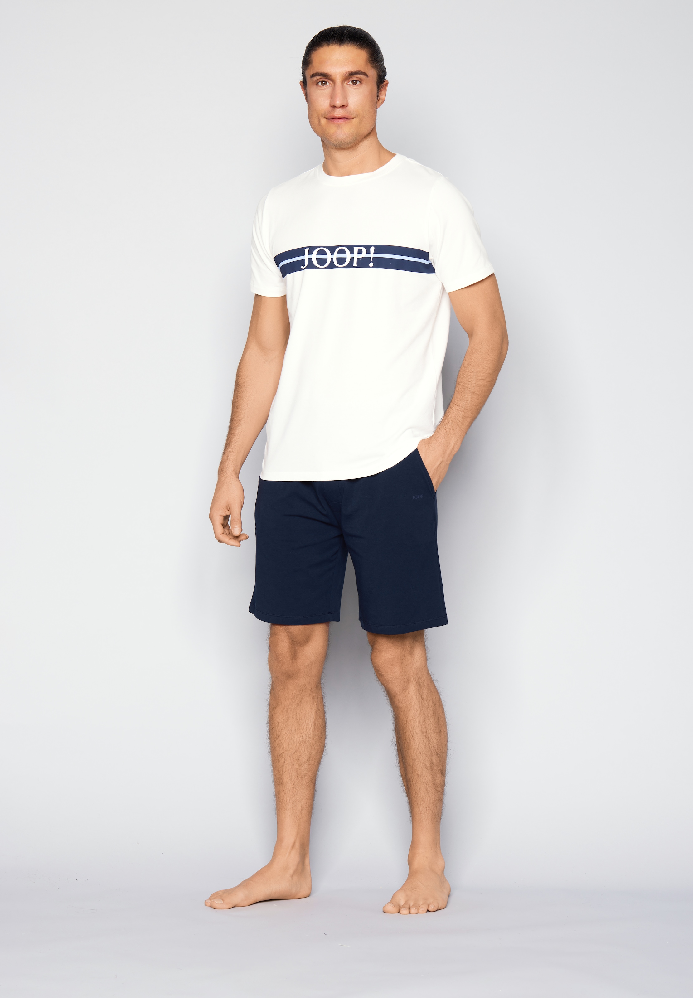 JOOP! Shorty »Core« 2 pièces mit kurzem Arm, Rundhalsausschnitt und seitlichen Taschen