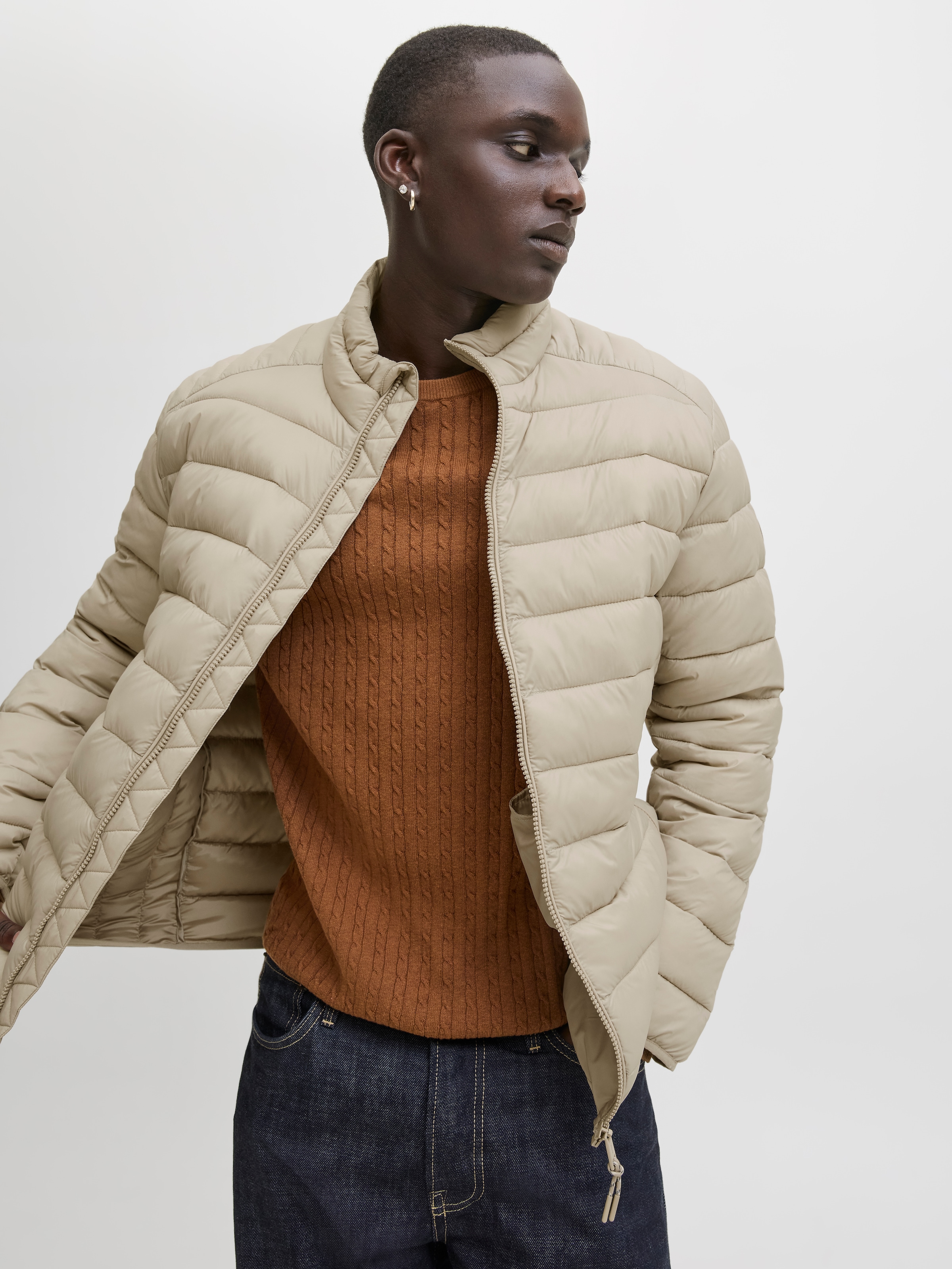 Jack & Jones Steppjacke »JJEBRADLEY LIGHT PUFFER COLLAR NOOS« ohne Kapuze