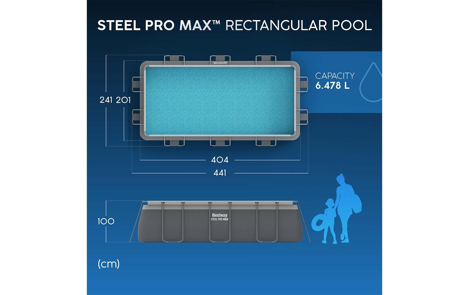 Bestway Whirlpool »Steel Pro MAX« Rechteckiges Aufstellpool-Set