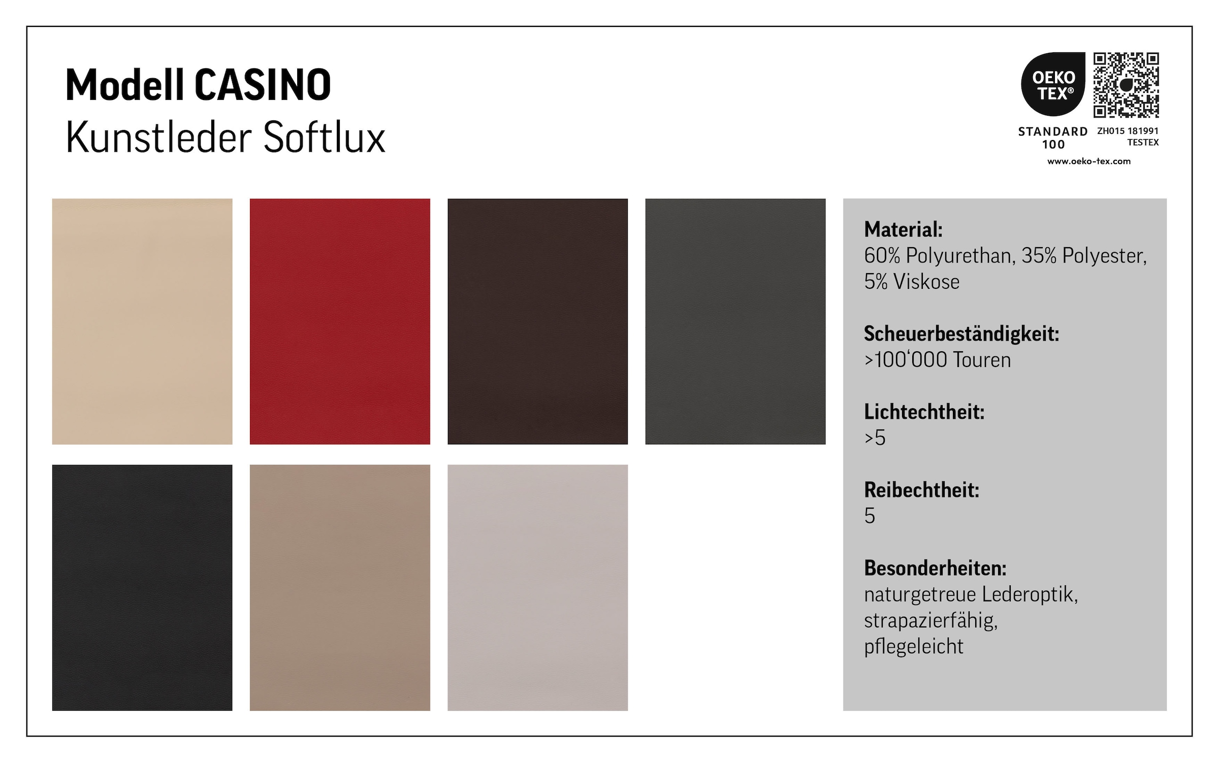 COTTA Ensemble rembourré »Casino, Sofa Set, 3-2-1 Sitzer, Wohnzimmer Garnitur« Set, 3 tlg. Sessel, 2-Sitzer, 2,5-Sitzer, hohe Rückenlehne