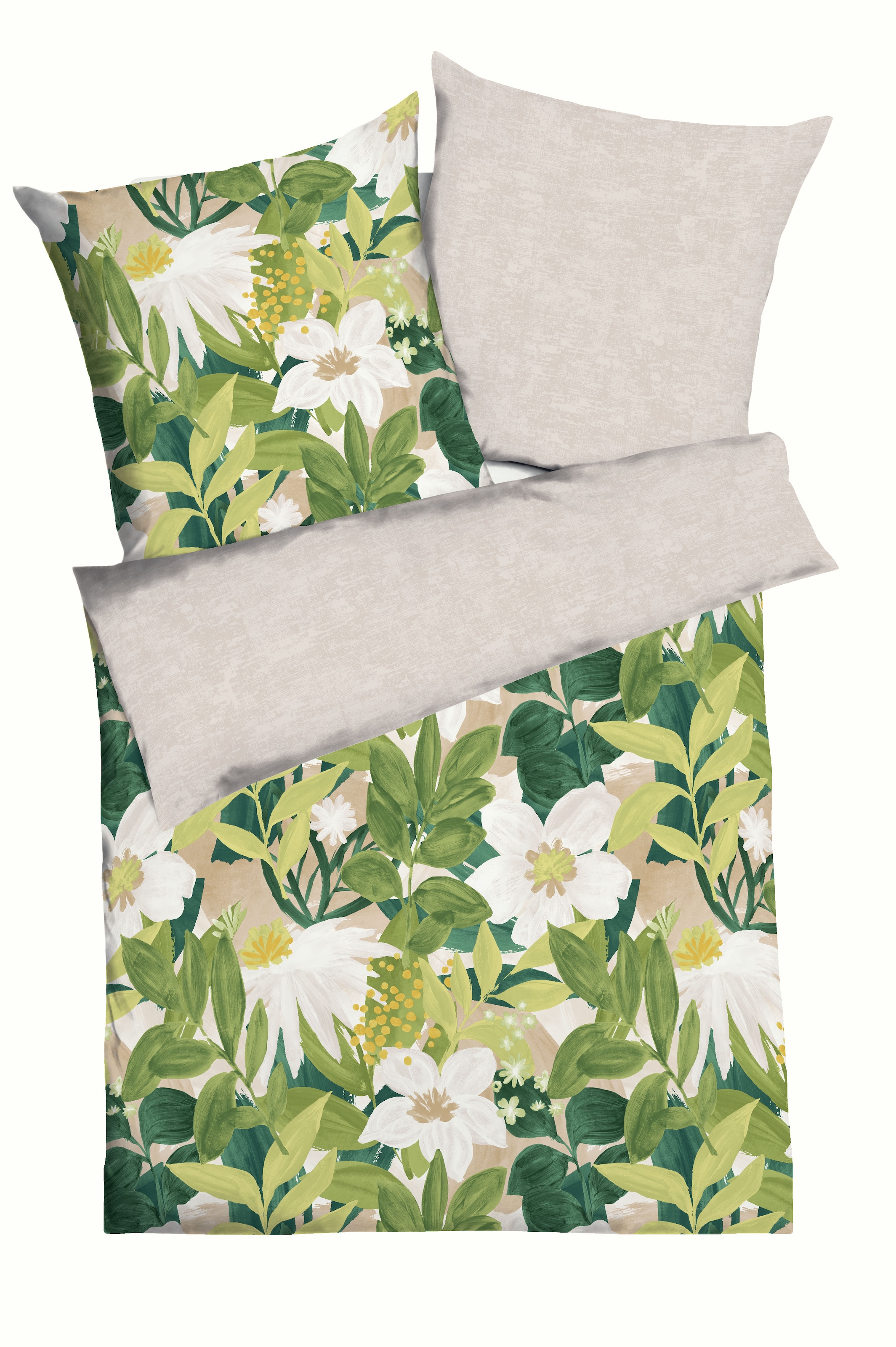 Kaeppel Linge de lit réversible »Botanik« 2 cuis Avec fleurs