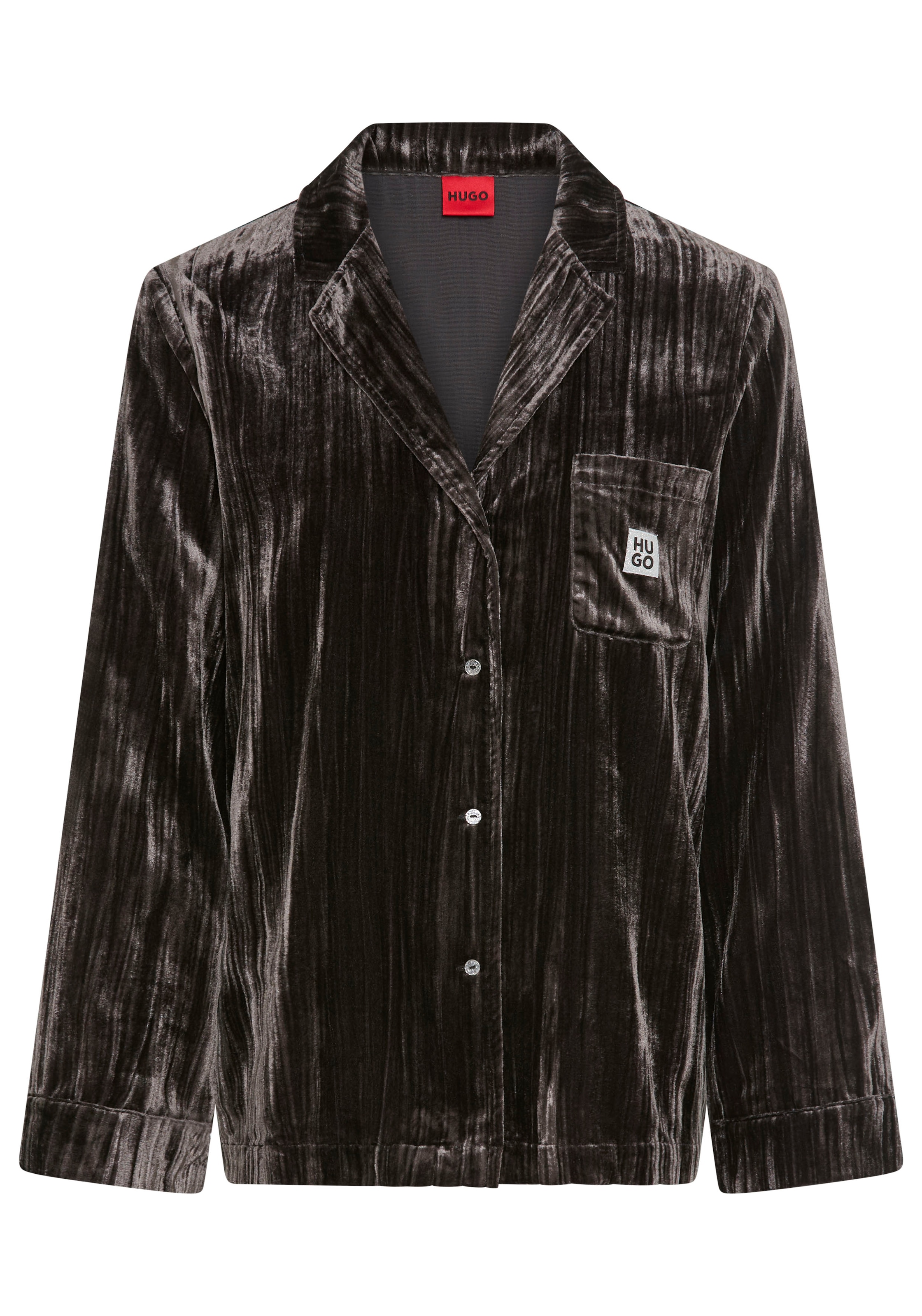 HUGO Underwear Haut de pyjama »Velvet« Schlafshirt, relaxed fit, leicht glänzende Struktur