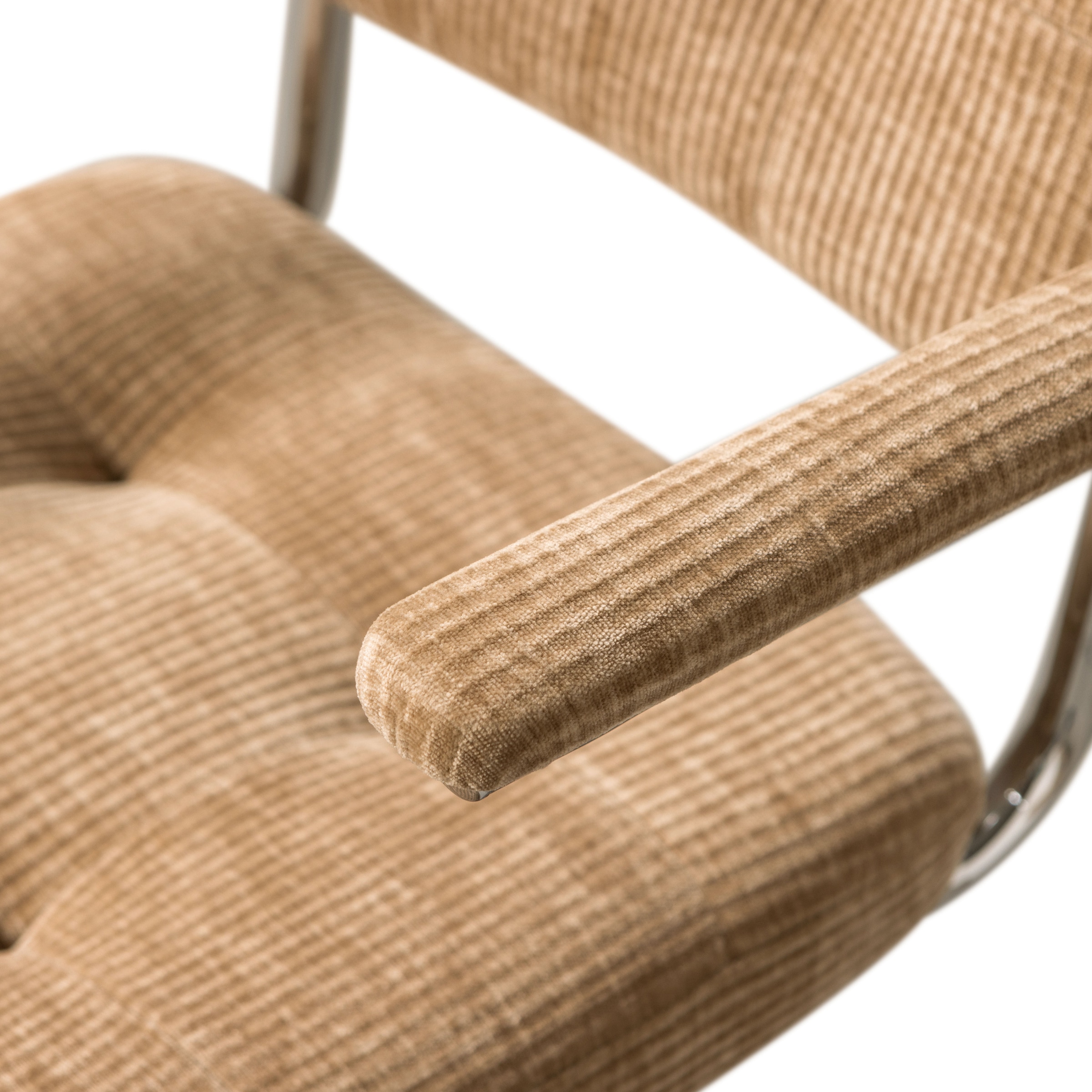 WOOOD Chaise pivotante »Kova mit Rippenstoff-Bezug höhenverstellbar, B 54 x T 60 x H 87 cm« () Pivotant, haute résistance à l'usure, capacité de charge 125 kg