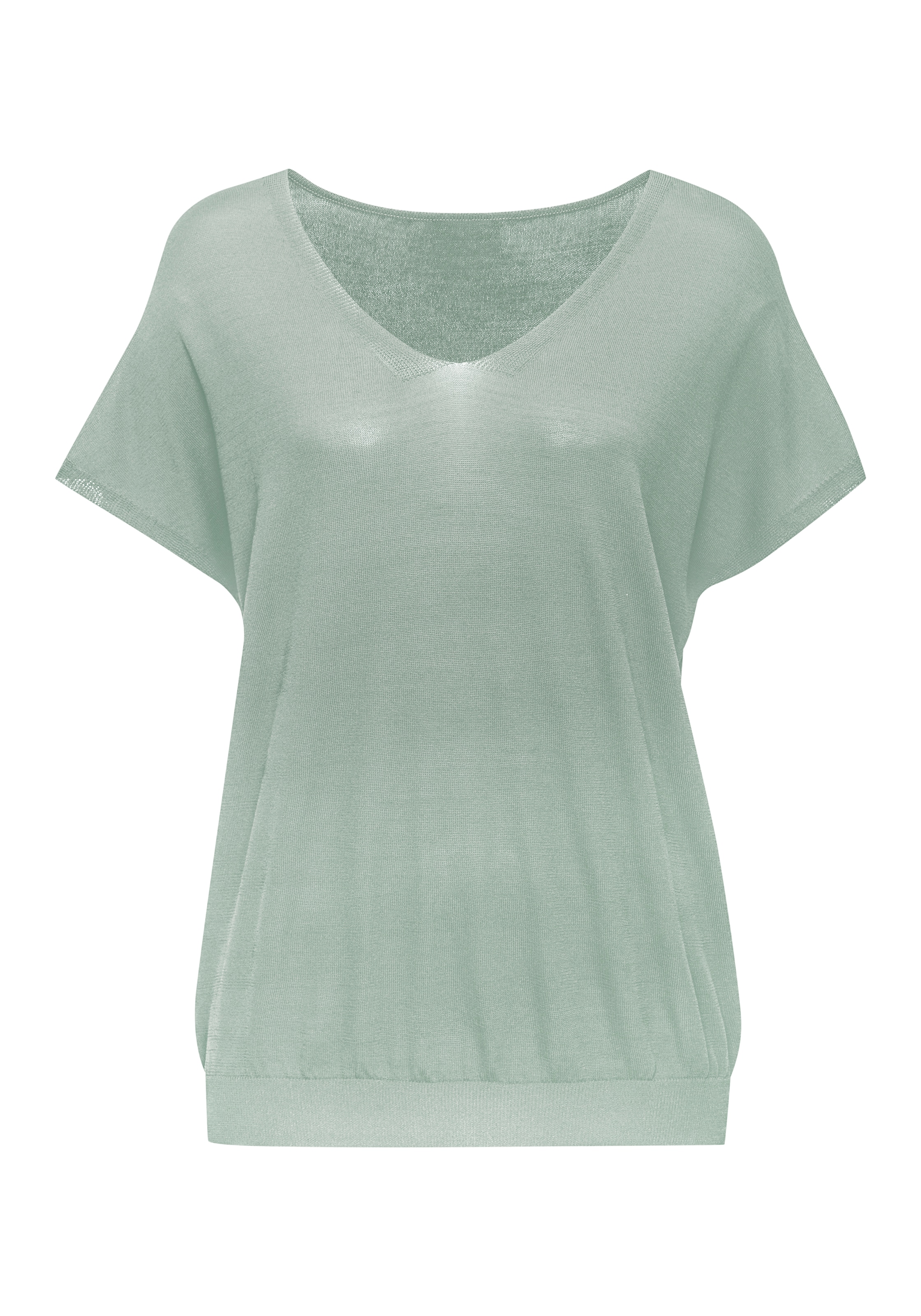 Vivance Pull à manches courtes en maille fine, pull ample en tricot