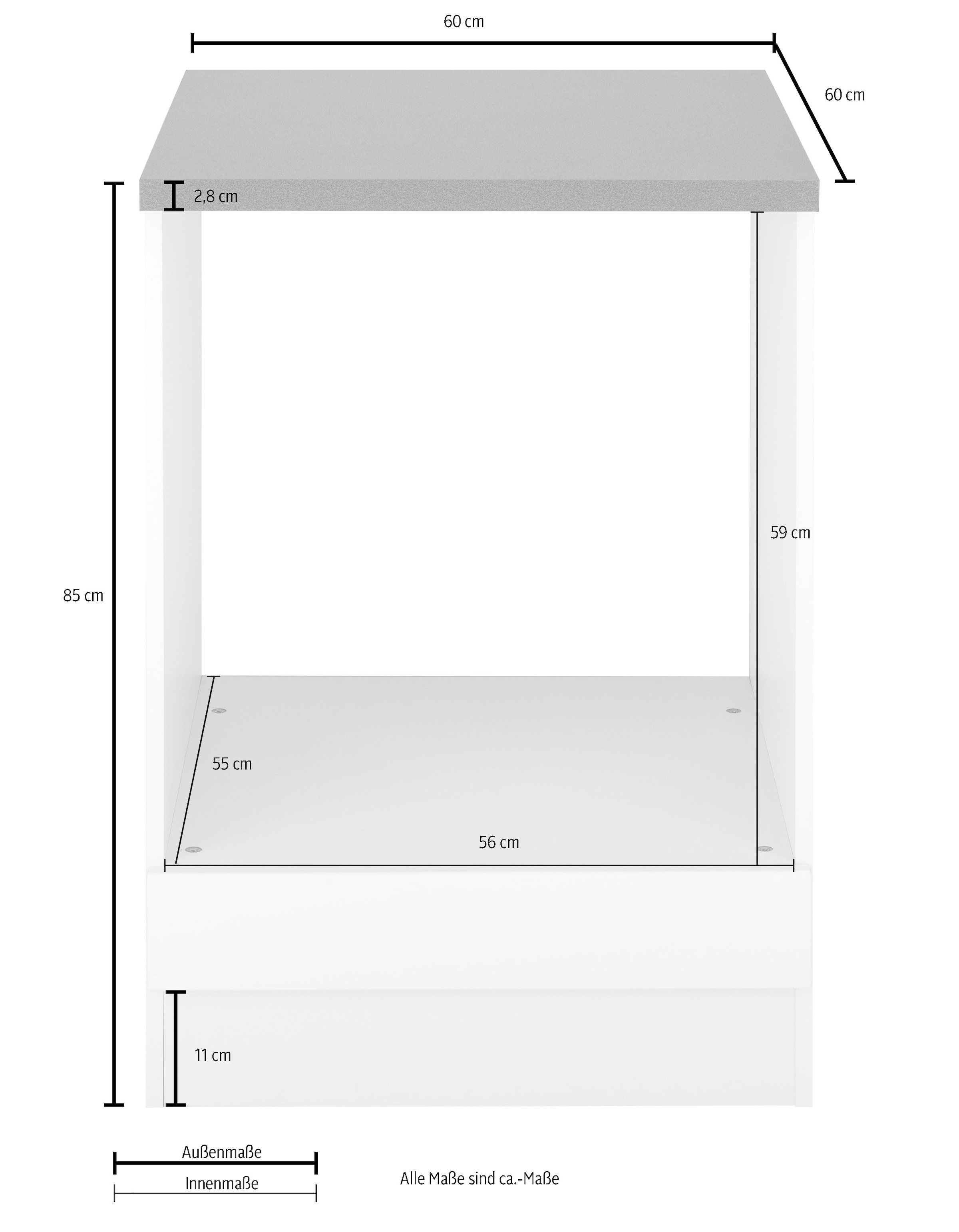 KOCHSTATION Herdumbauschrank »KS-Tulsa« 60 cm breit, für Einbau-Herdset