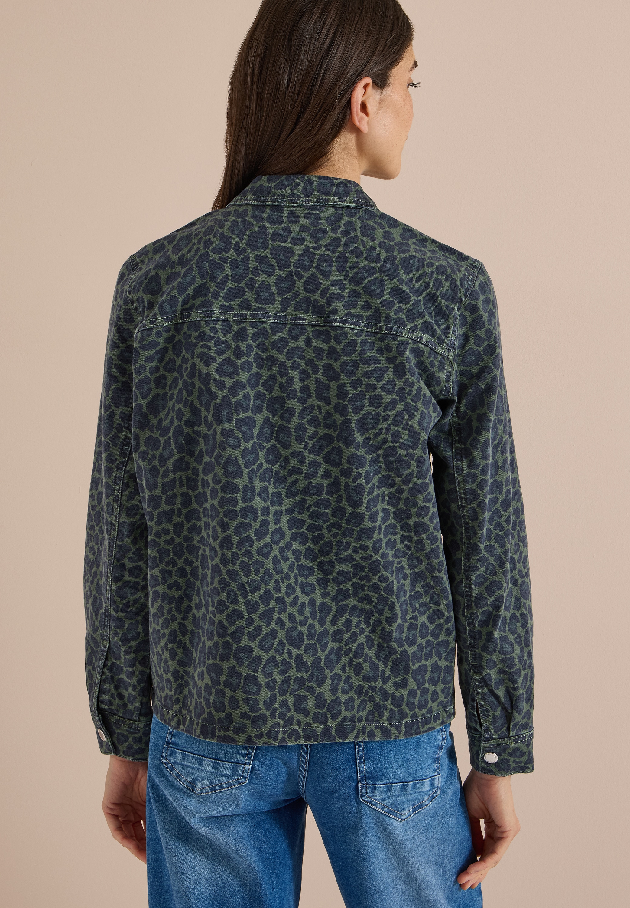 Cecil Veste chemise sans capuche veste en jean imprimée avec motif animalier