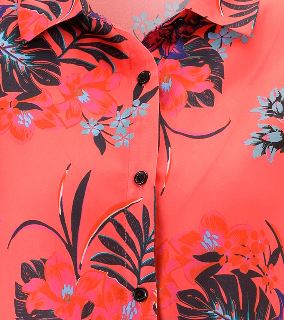 Aniston SELECTED Blouse chemise mit Gummizug am Saum und floralem Allover-Print - NEUE KOLLEKTION