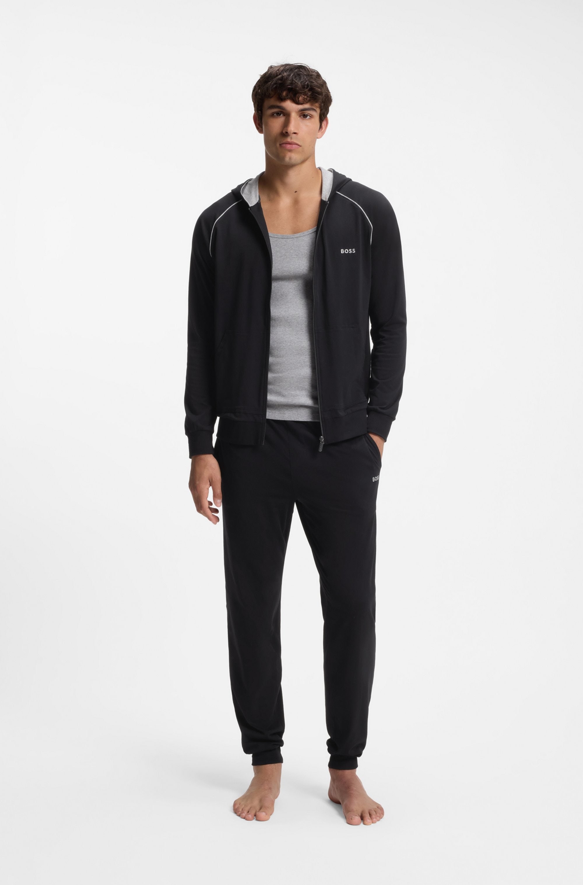 BOSS Sweat à capuche »Mix&Match Jacket H« mit BOSS Stickerei auf der Brust