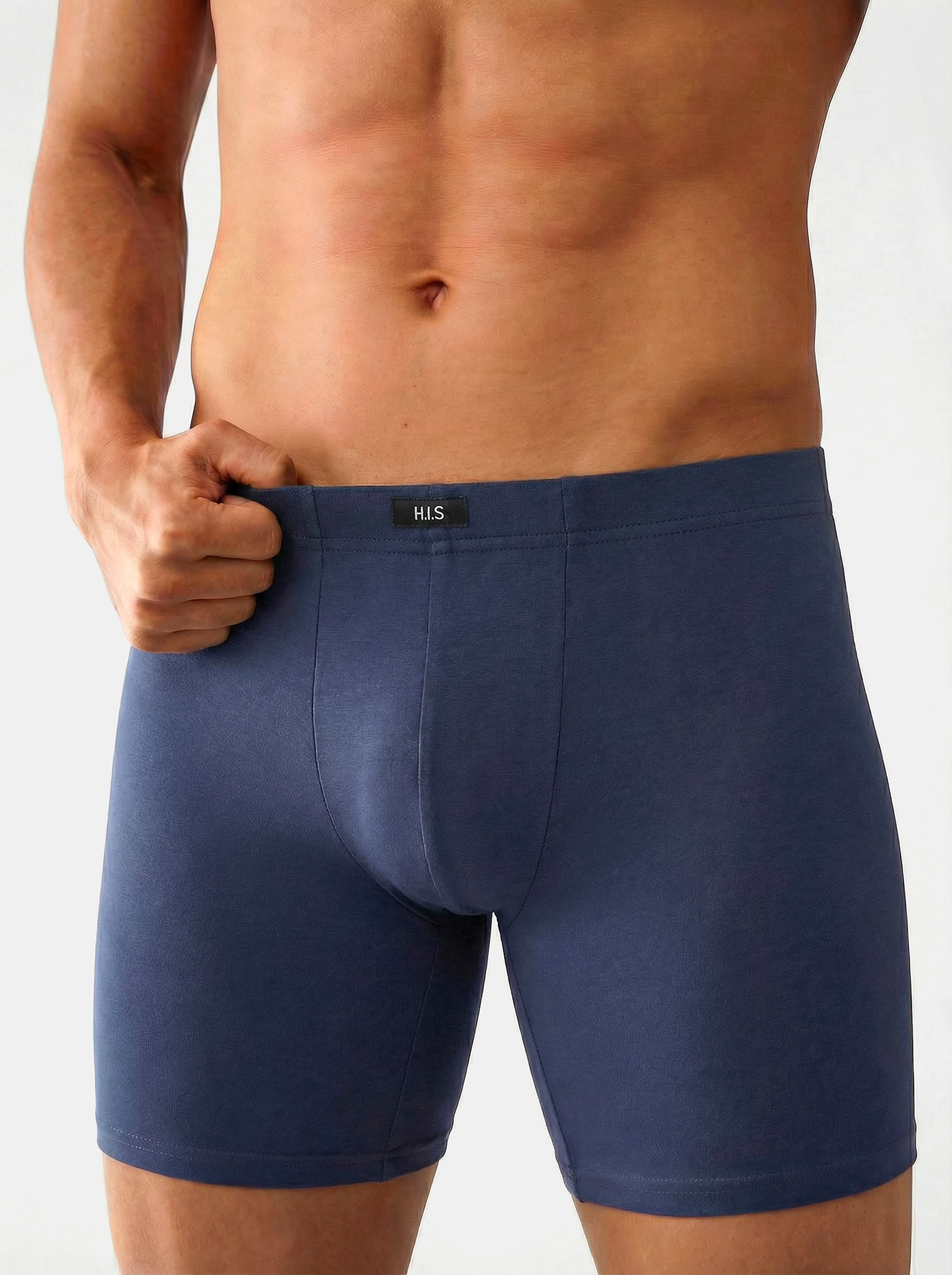 H.I.S Boxer long »Langer Boxer Boxershorts für Herren« Packung, 5 cuis Boxershorts für Herren, mit Logo am Bund