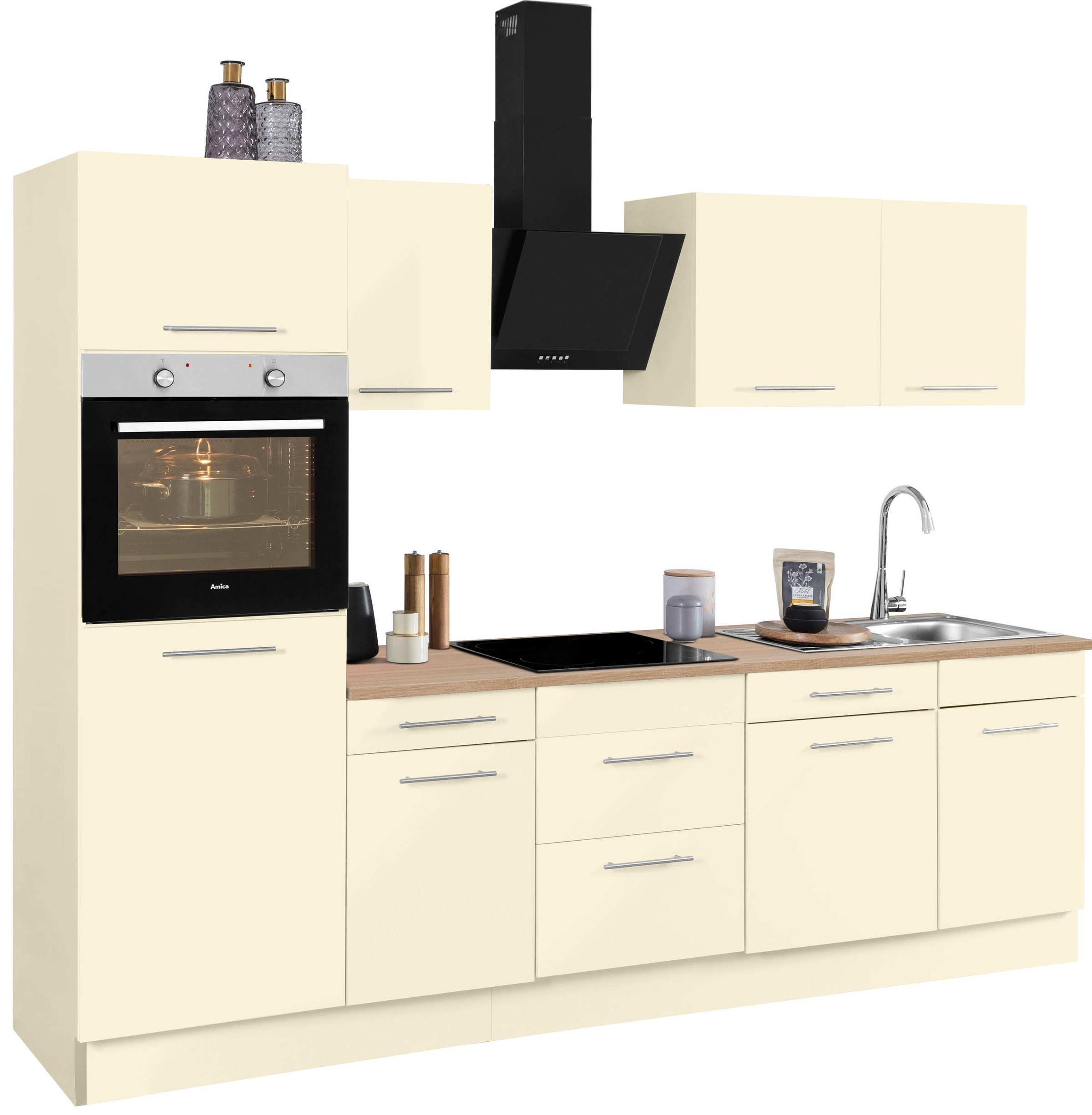 wiho Küchen Küchenzeile »Ela« Breite 280 cm, Soft-Close-Funktion, höhenverstellbare Füsse