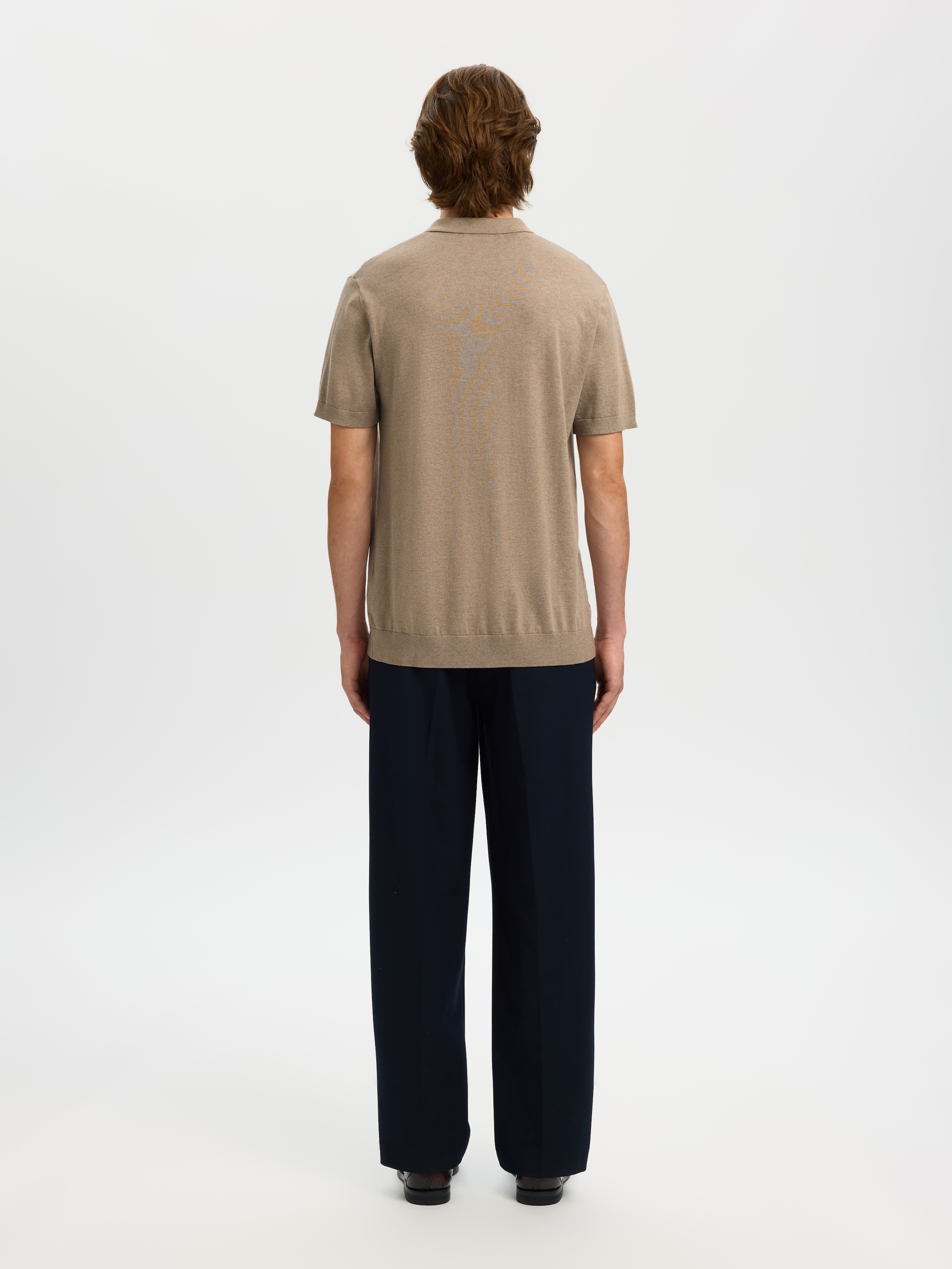 SELECTED Poloshirt »SLHBERG SS KNIT POLO NOOS« aus Feinstrick