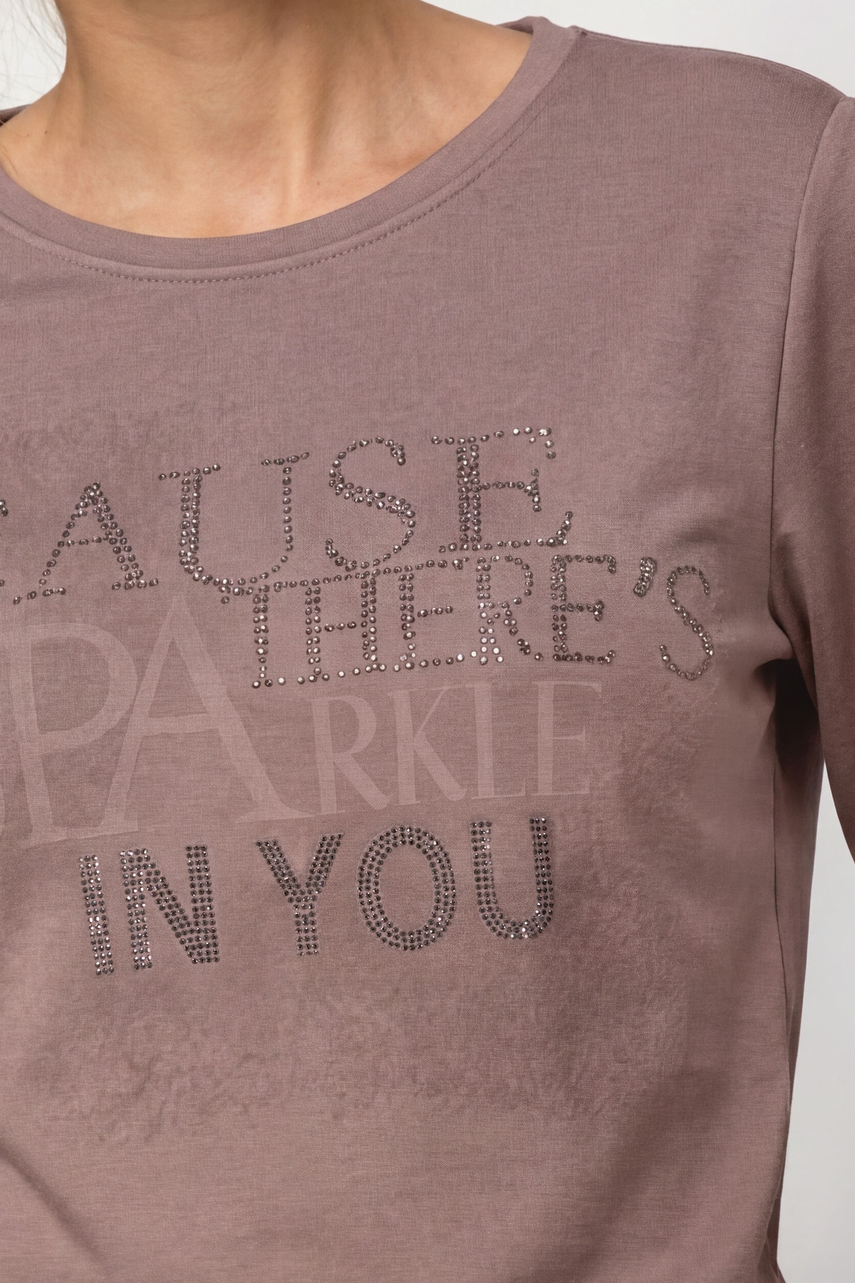 Monari Sweatshirt »Sweatshirt Schmuck Schrift«, Regular fit mit Rundhalsausschnitt
