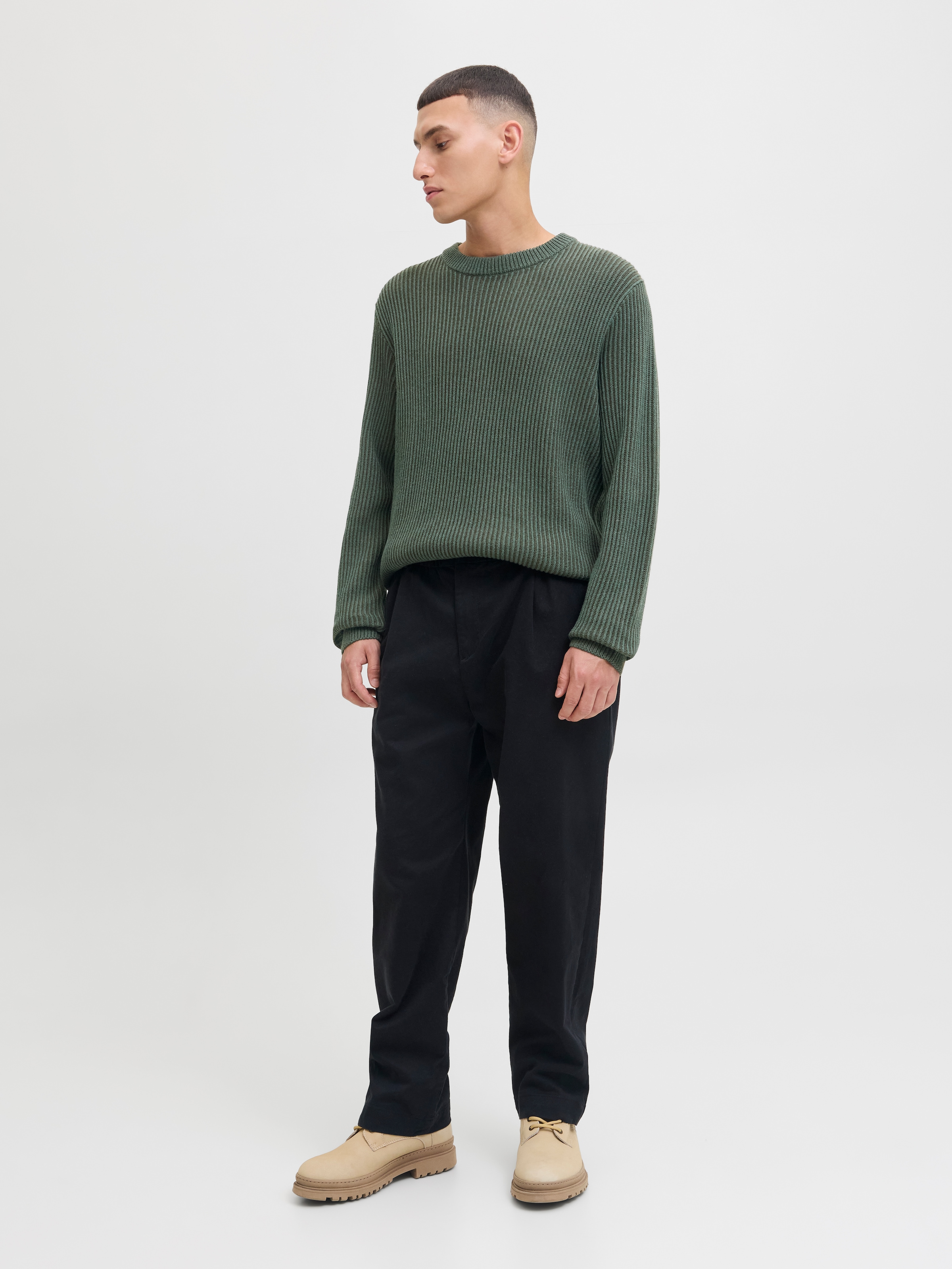 Jack & Jones Rundhalspullover »JJEDOVER KNIT CREW NECK SN« Baumwollmischung, regular fit