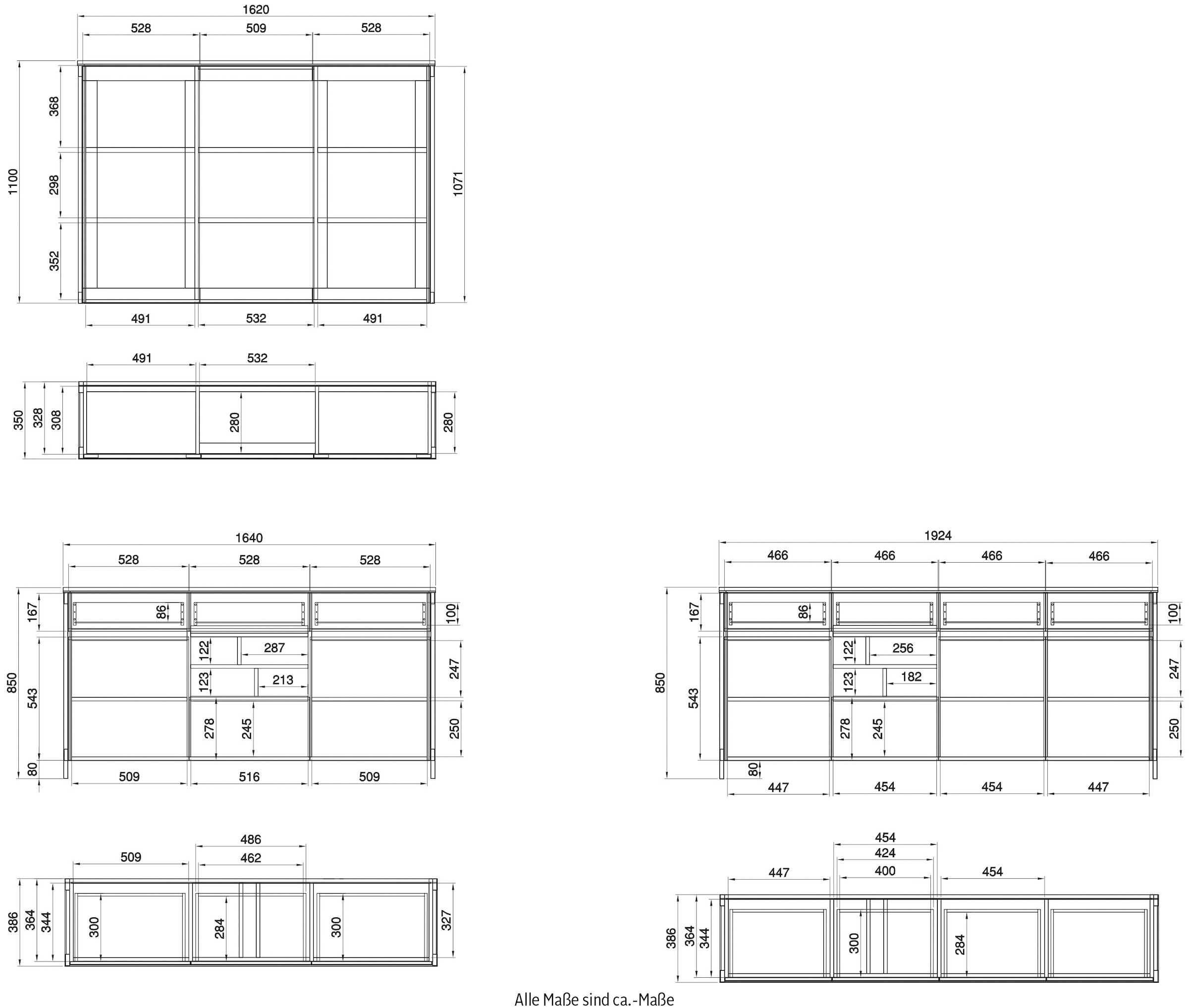 Home affaire Wohnwand »Stranda, moderne Anbauwand, Komplettset im Scandi-Style« 2 Stk. tlg.
