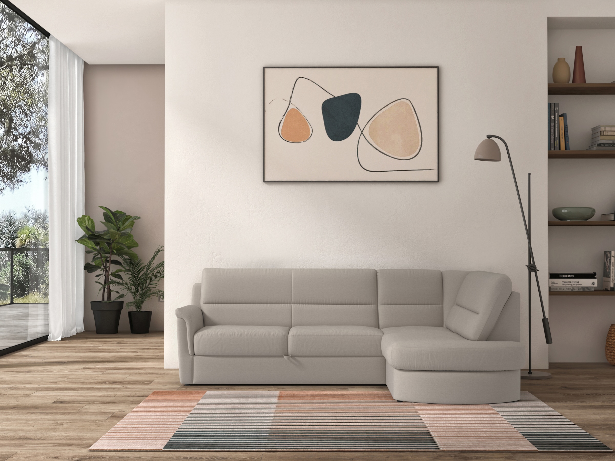 sit&more Canapé d'angle »Panini L-Form« wahlweise mit Vorziehsitz und Bettkasten