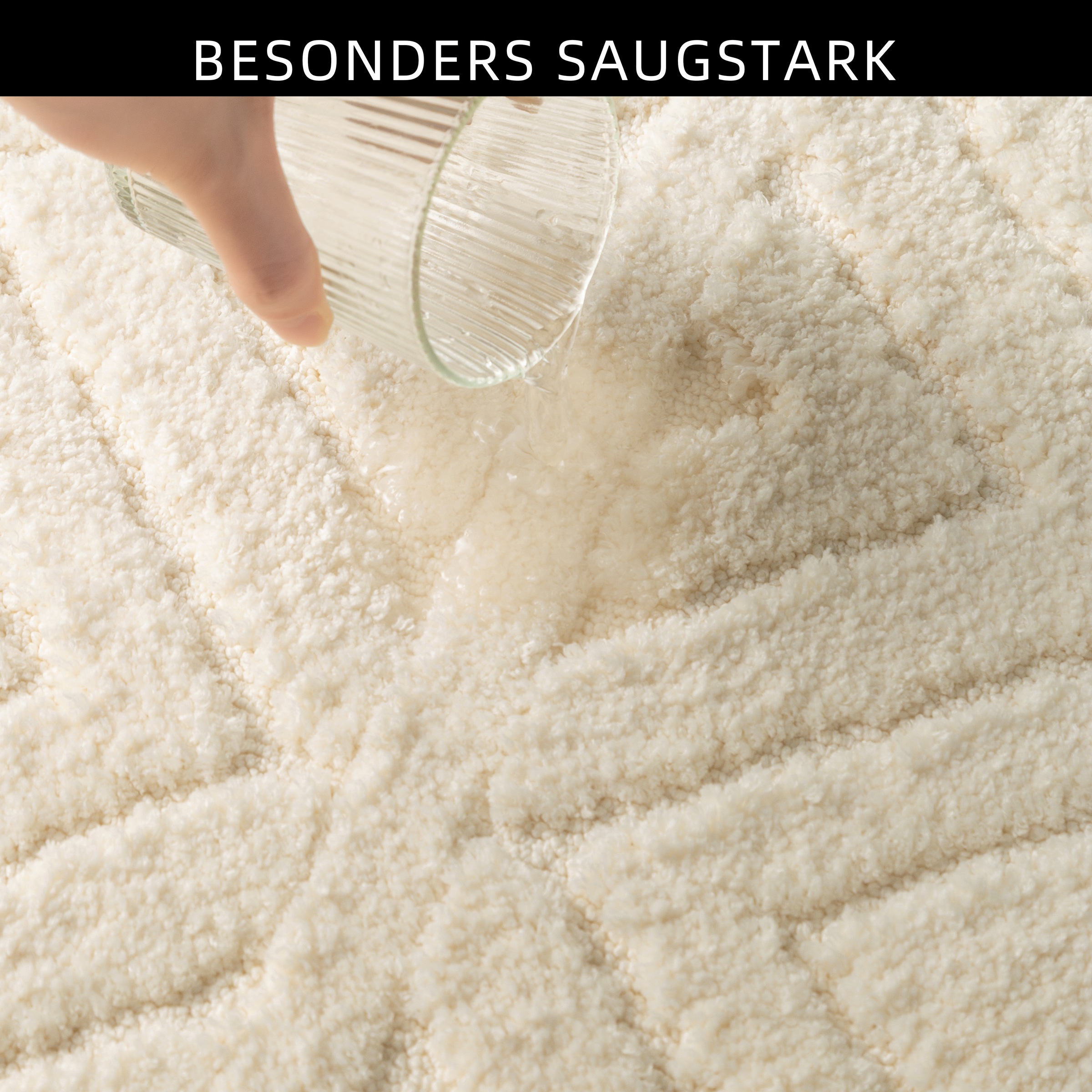 my home Tapis de bain »Louvres, Badvorleger, Badezimmer Teppich, Duschvorleger« Höhe 10 mm Badteppich, Uni Farben, Hoch-Tief Effekt, Boho-Style