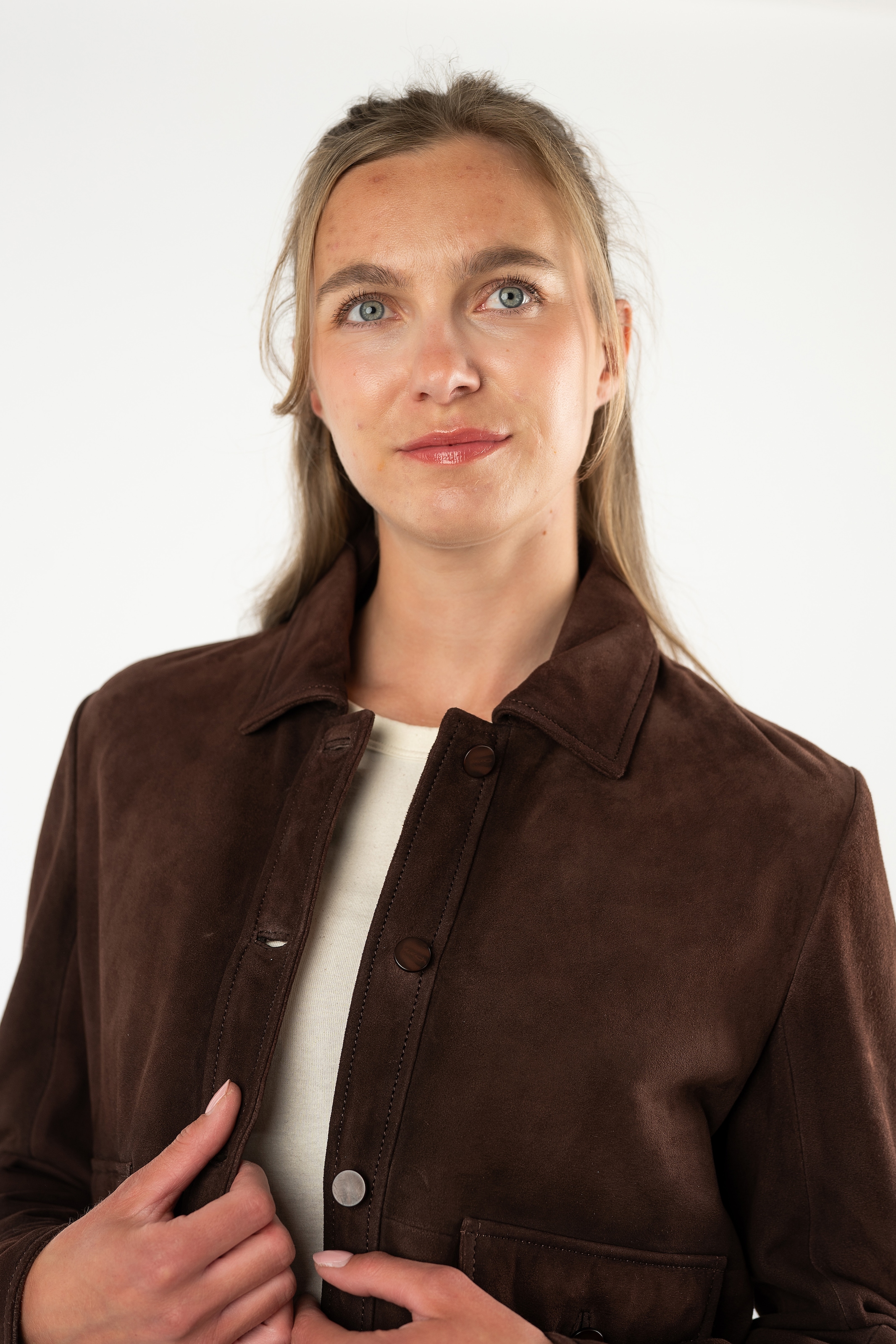 Mauritius Veste en cuir »MWAristea« en daim, col à revers
