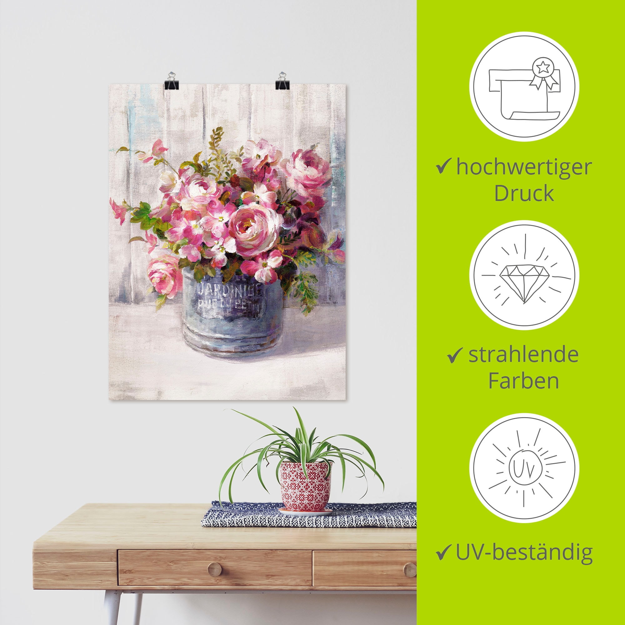 Artland Fresque murale »Gartenblumen I« 1 cuis tlg. als Leinwandbild, Poster in verschied. Grössen