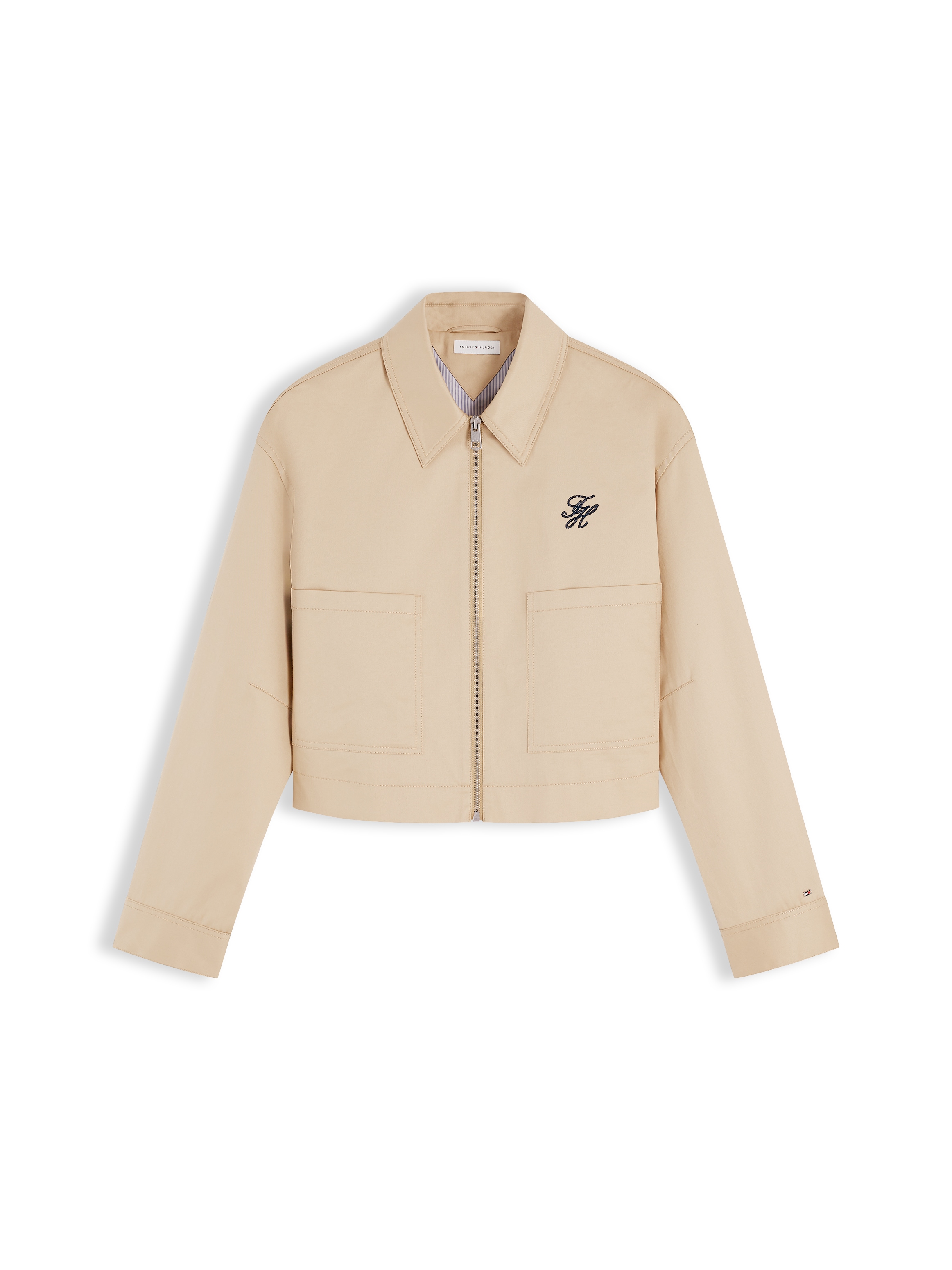 Tommy Hilfiger Kurzjacke »CHINO DRESSING SHORT JACKET« ohne Kapuze Baumwollmischung