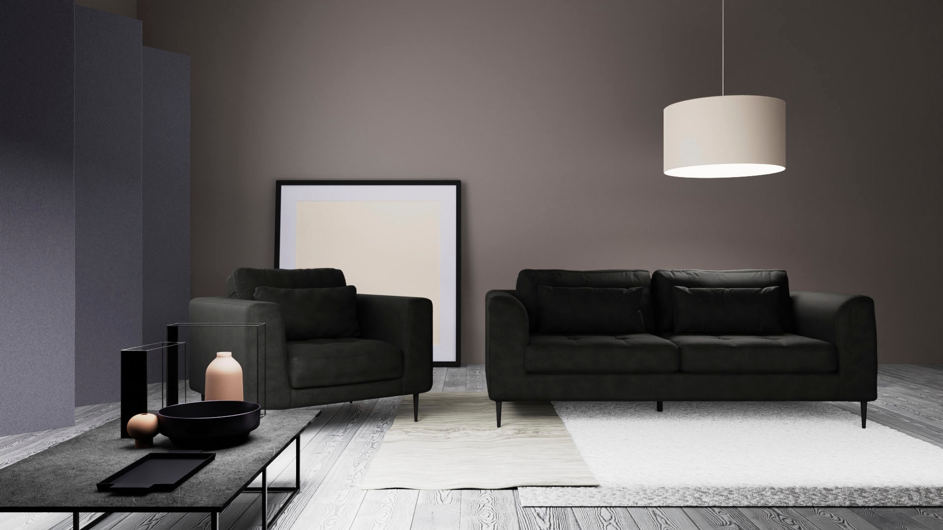 TRENDMANUFAKTUR Fauteuil »Luzi, Loungesessel, modern mit extra hohen Füssen« Fauteuil design avec grand confort d'assise, pieds en métal noir, largeur 96 cm