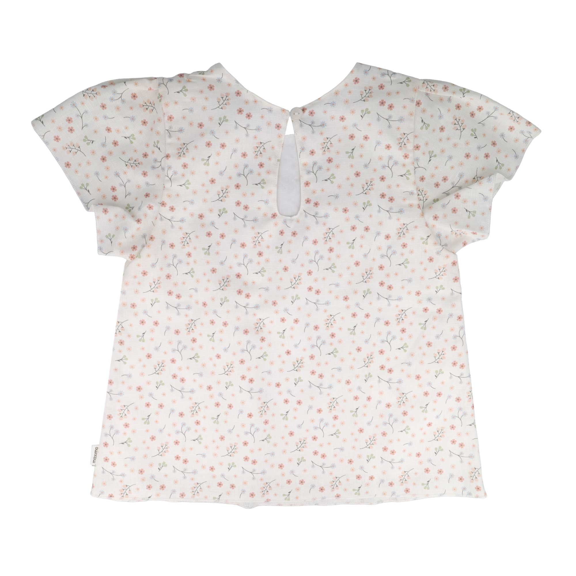 MAXIMO Blouse à manches courtes 1 Wollweiss mit Blümchen, Rundhalsausschnitt, Kleinkind, Mädchen