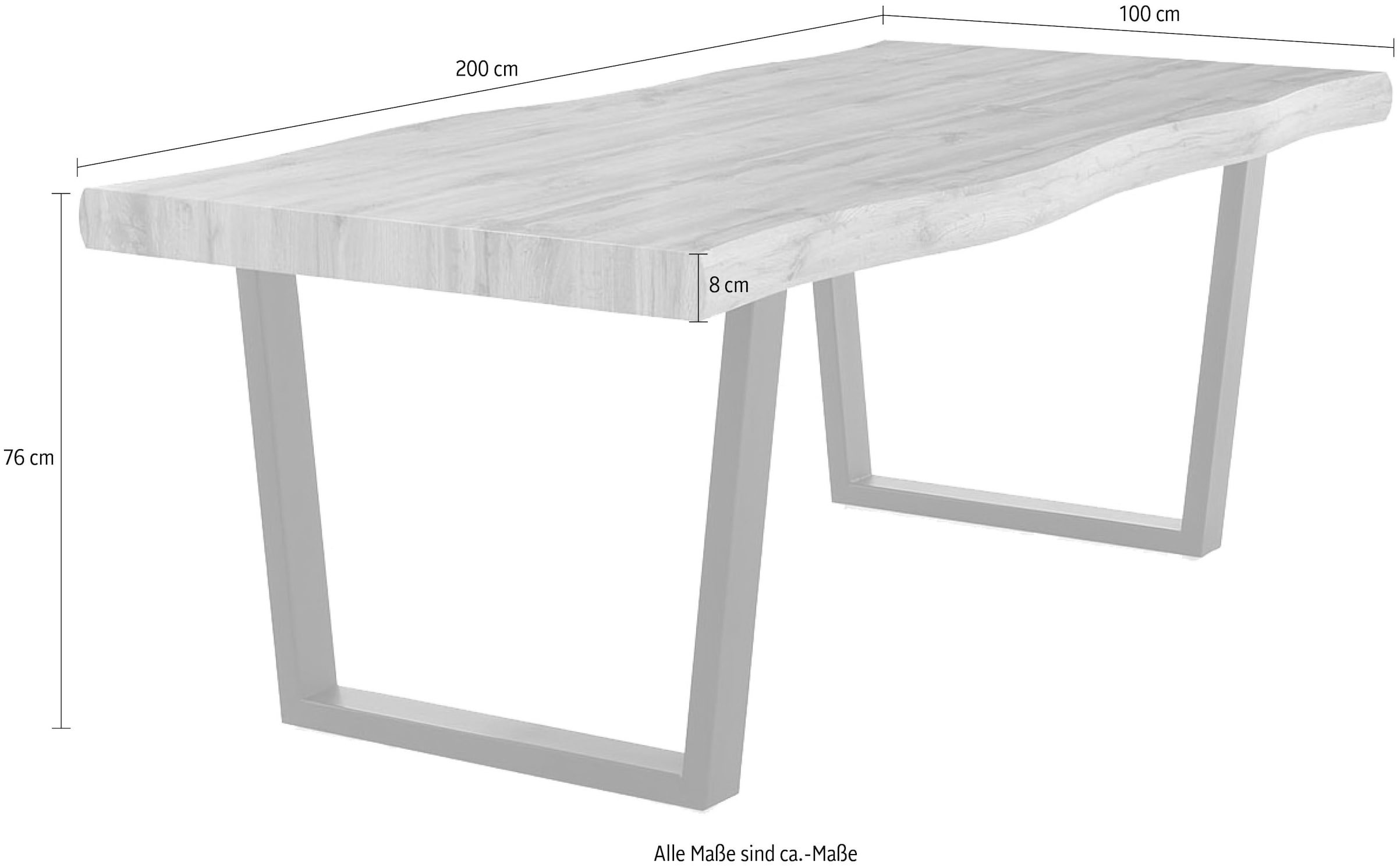 Jockenhöfer Gruppe Esstisch »Don« in Baumkantenoptik, 200x100 cm, Plattenstärke 8 cm