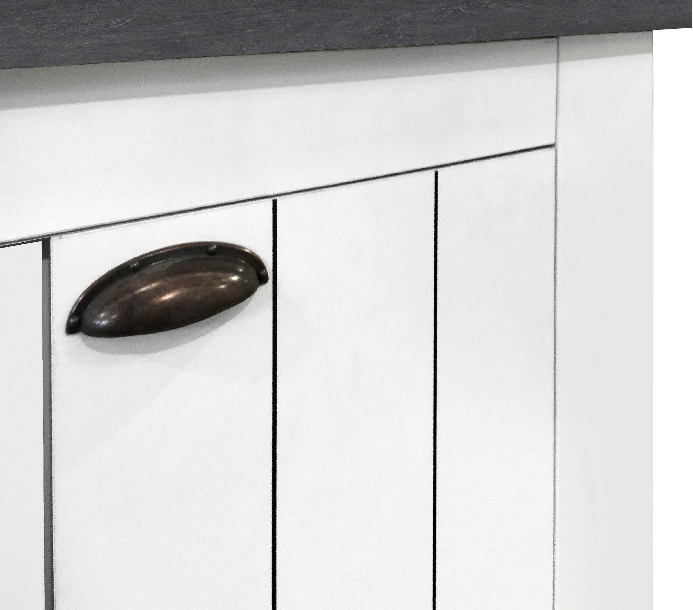 Home affaire Schuhschrank »FIGO, Made in Italy – Schuhkommode,Schuhregal für ca. 30 Paar Schuhe« 1 Stk. tlg. 3-Türig, Siebdruck-dekorative Fräsungen, 10 Fächer, Höhe: 100 cm