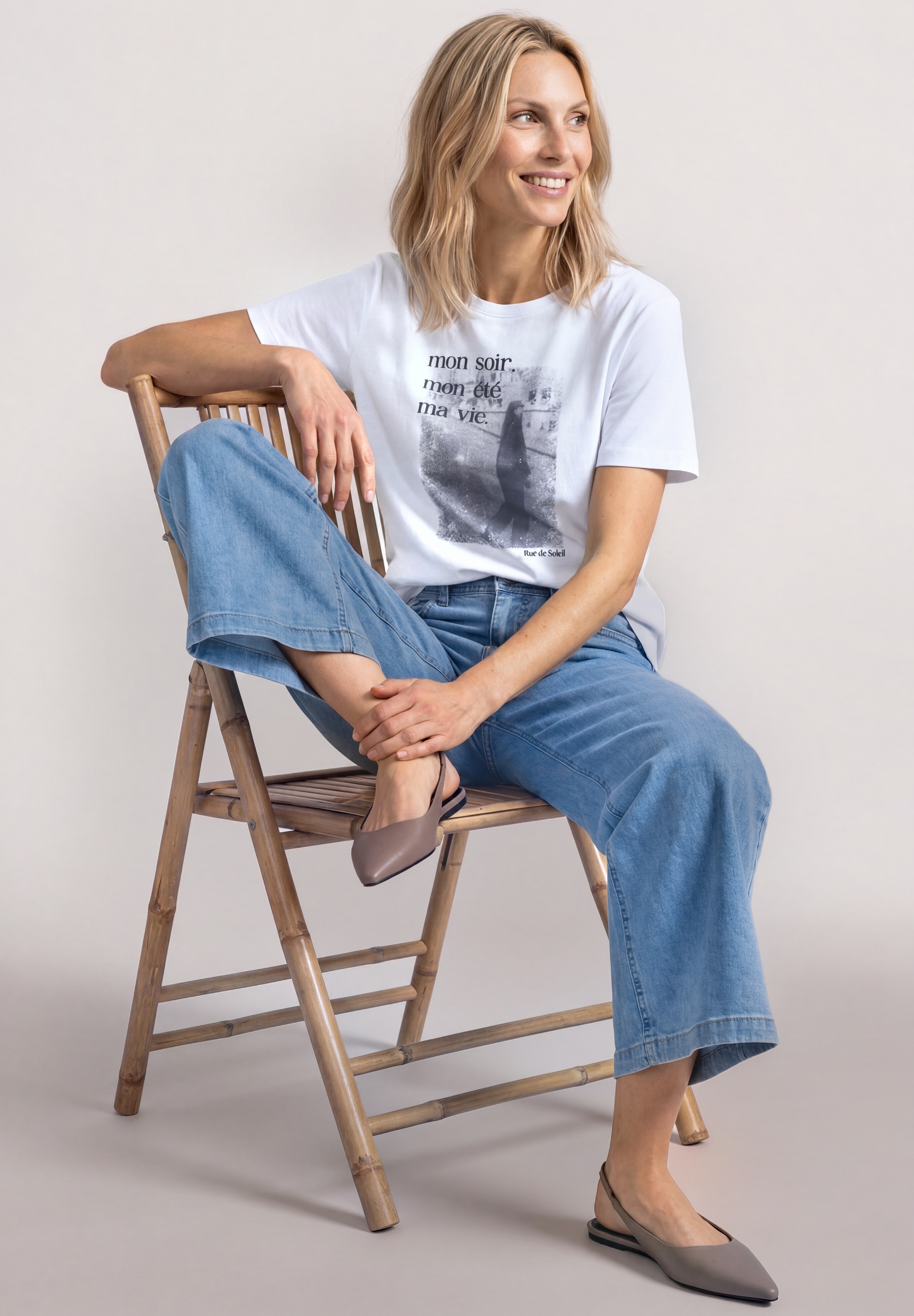 STREET ONE T-shirt imprimé avec impression photo, coton, encolure ronde