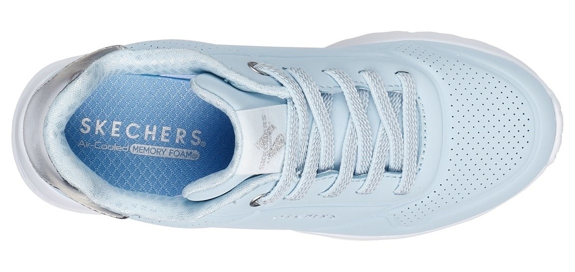 Skechers Sneaker »UNO LITE«  , Schnür,-Plateausneaker mit Metallic, Grössenschablone zum Download