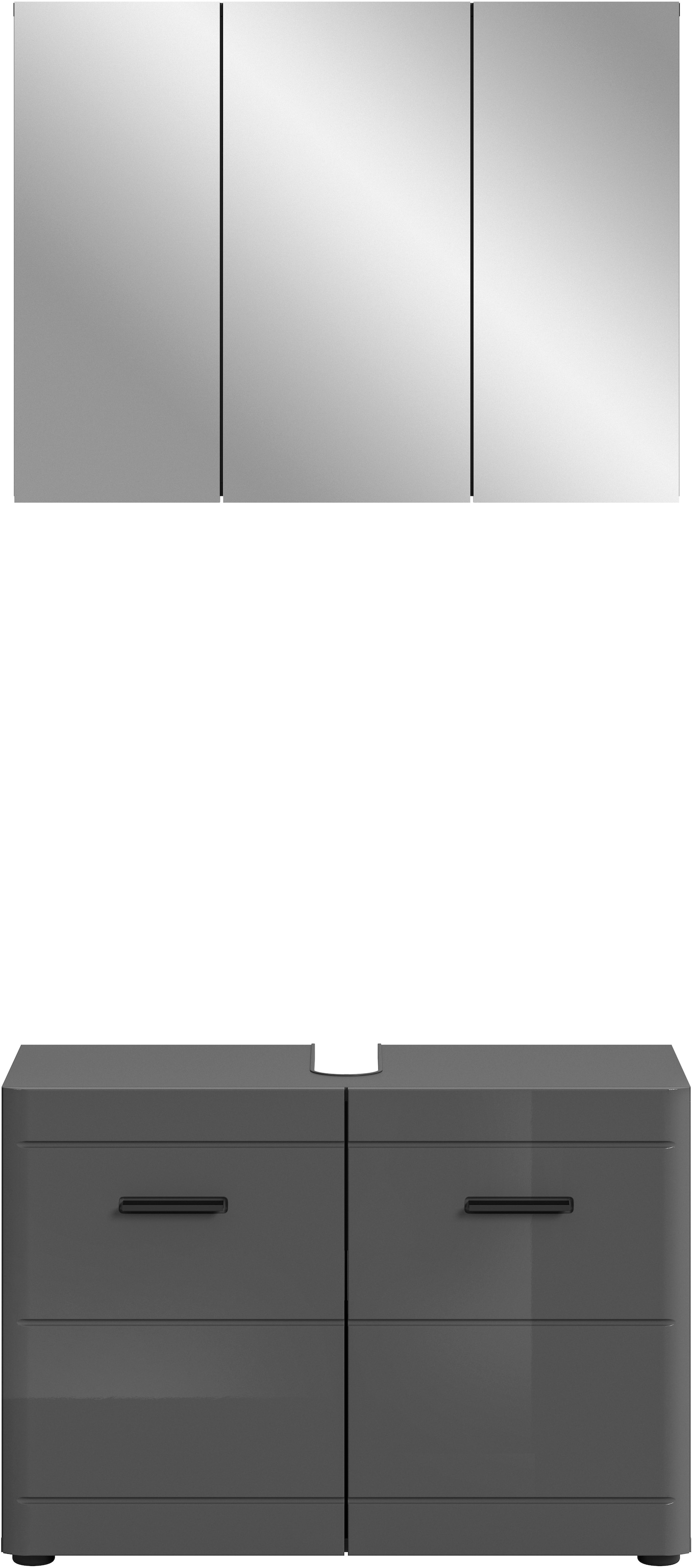 welltime Badmöbel-Set »Doux, bestehend aus: Waschbeckenunterschrank und Spiegelschrank« 2 Stk. tlg.