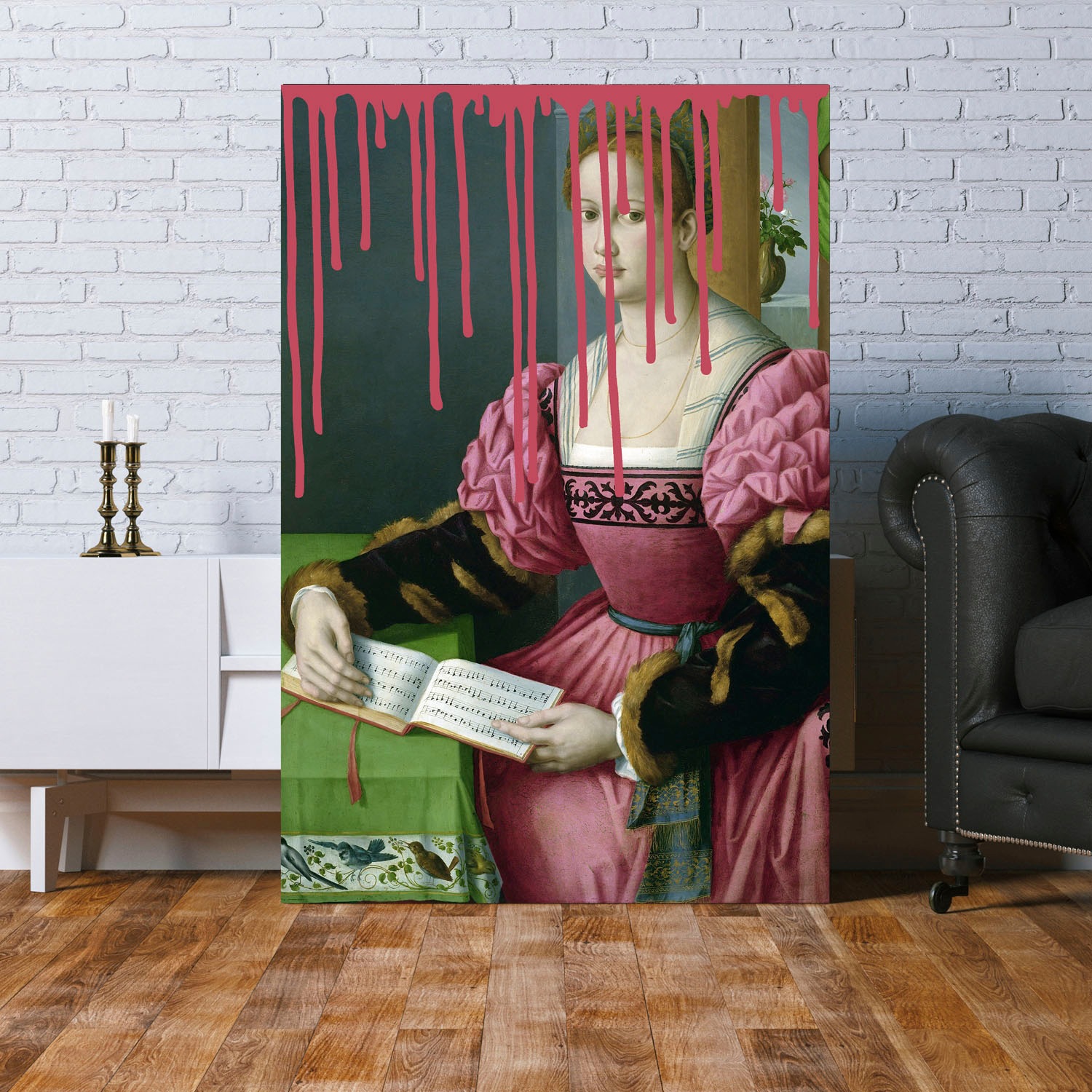 queence Tableau en verre acrylique »Frau mit Buch mit Farbklecks« Art | Femme | Formes | Images de femmes | Personnages historiques | Tableau impression Fine Art de qualité galerie