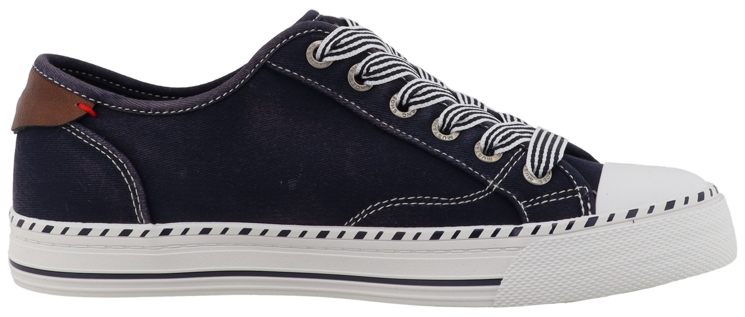 Mustang Shoes Baskets slip-on »Magdalena«  Mocassin, chaussure basse avec garniture contrastée et inscriptions logo