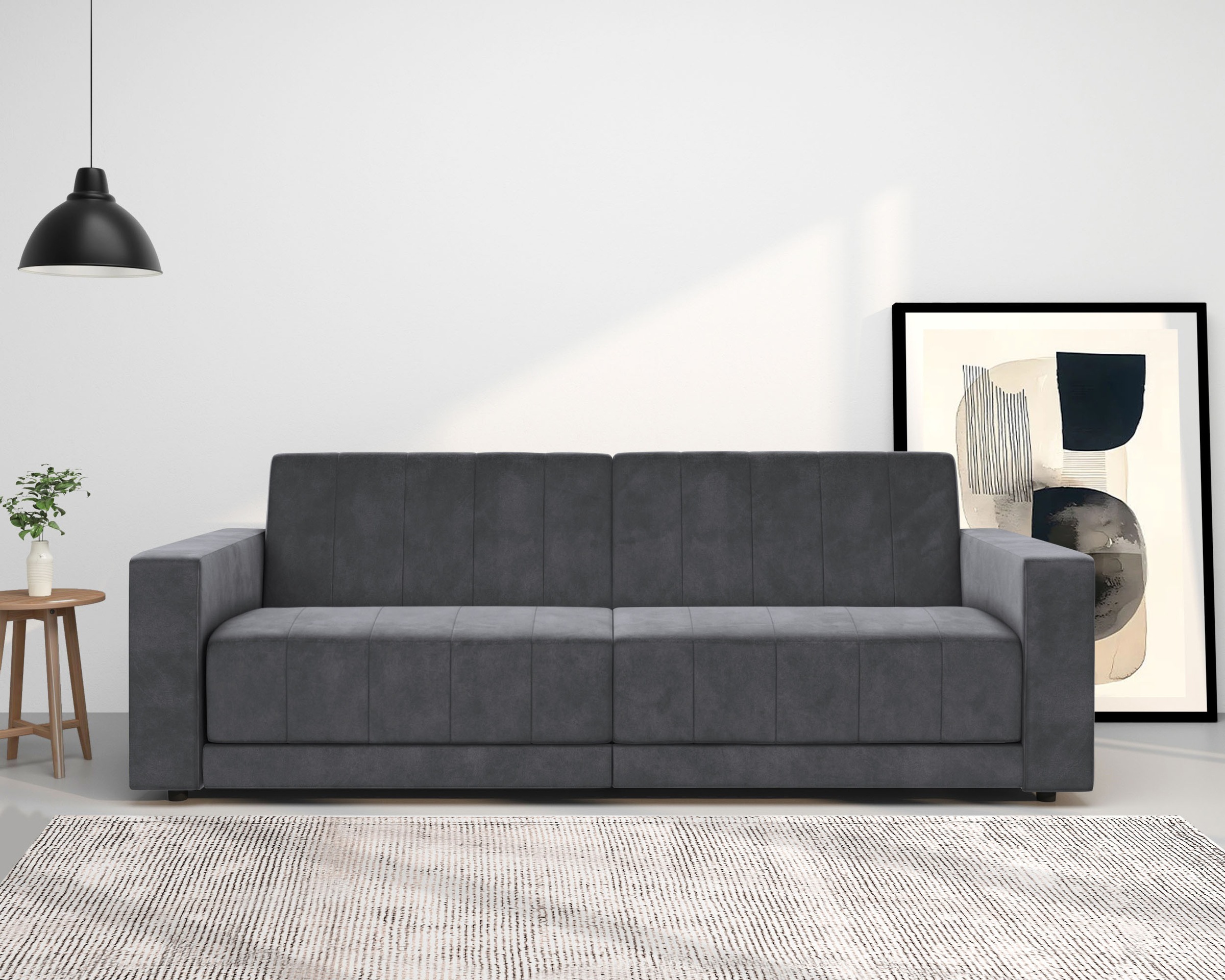 Dorel Home 3-places »Allie II Schlafsofa 225 cm« Bett-Funktion (108/190cm), Rückenlehne 2-teilig, mit Steppung