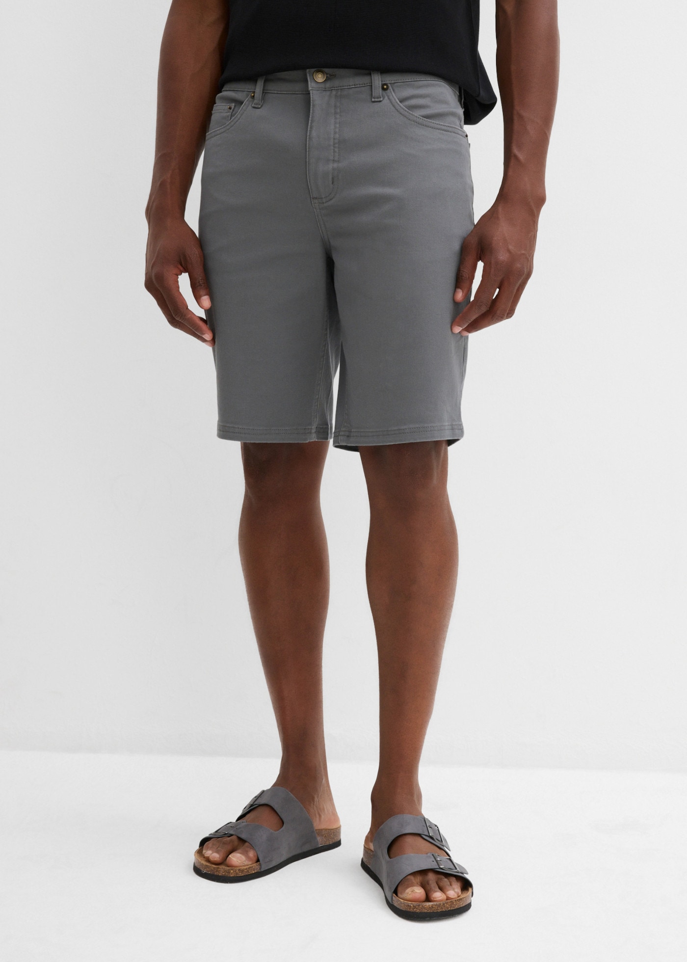 bonprix Bermuda  en coton avec élasthanne, avec stretch, taille haute