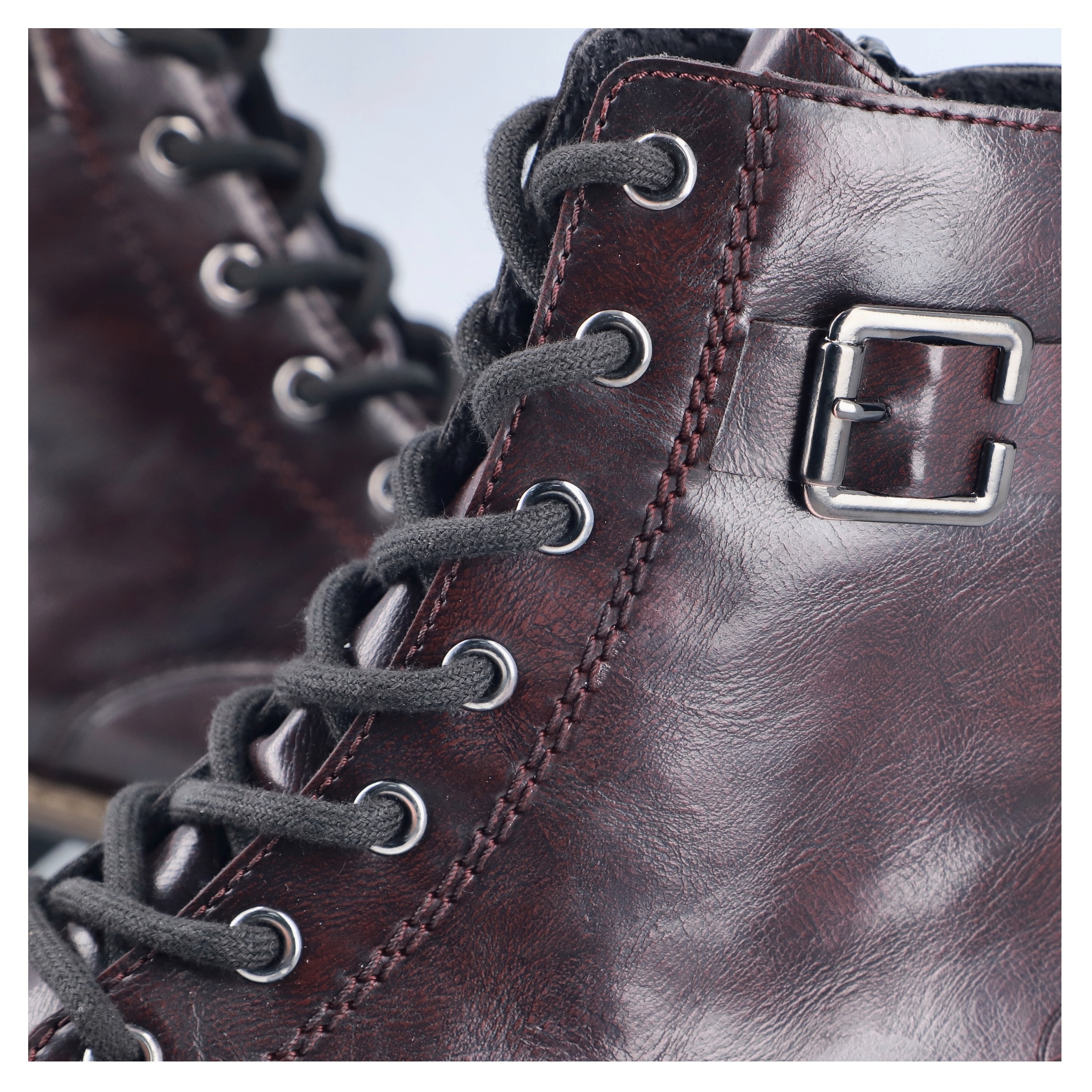 Rieker Schnürstiefelette  Schnürboots, Blockabsatz, mit Reissverschluss für leichtes Anziehen