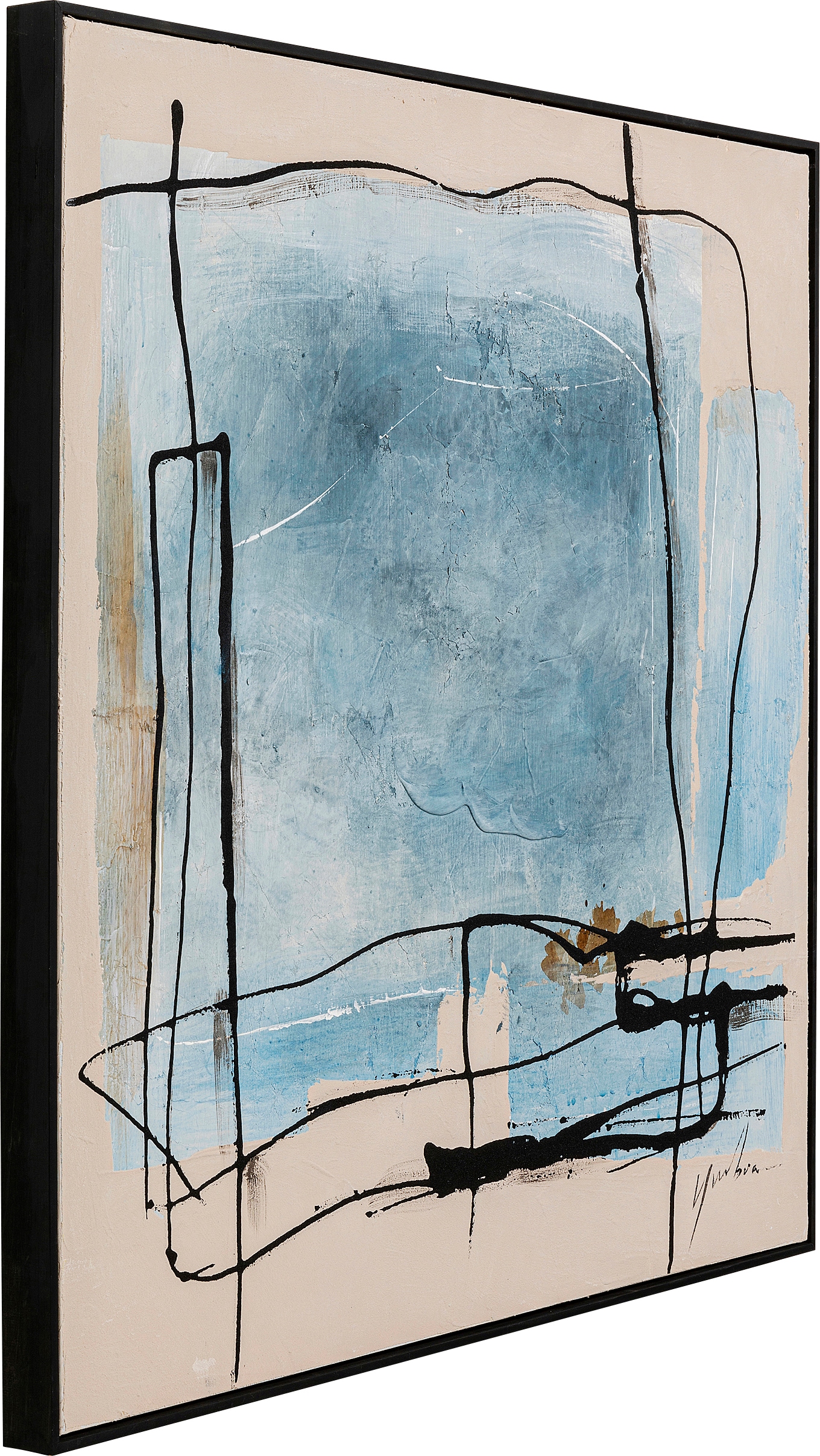 Kare Design Tableau avec cadre »Gerahmtes Bild Dust Blau«