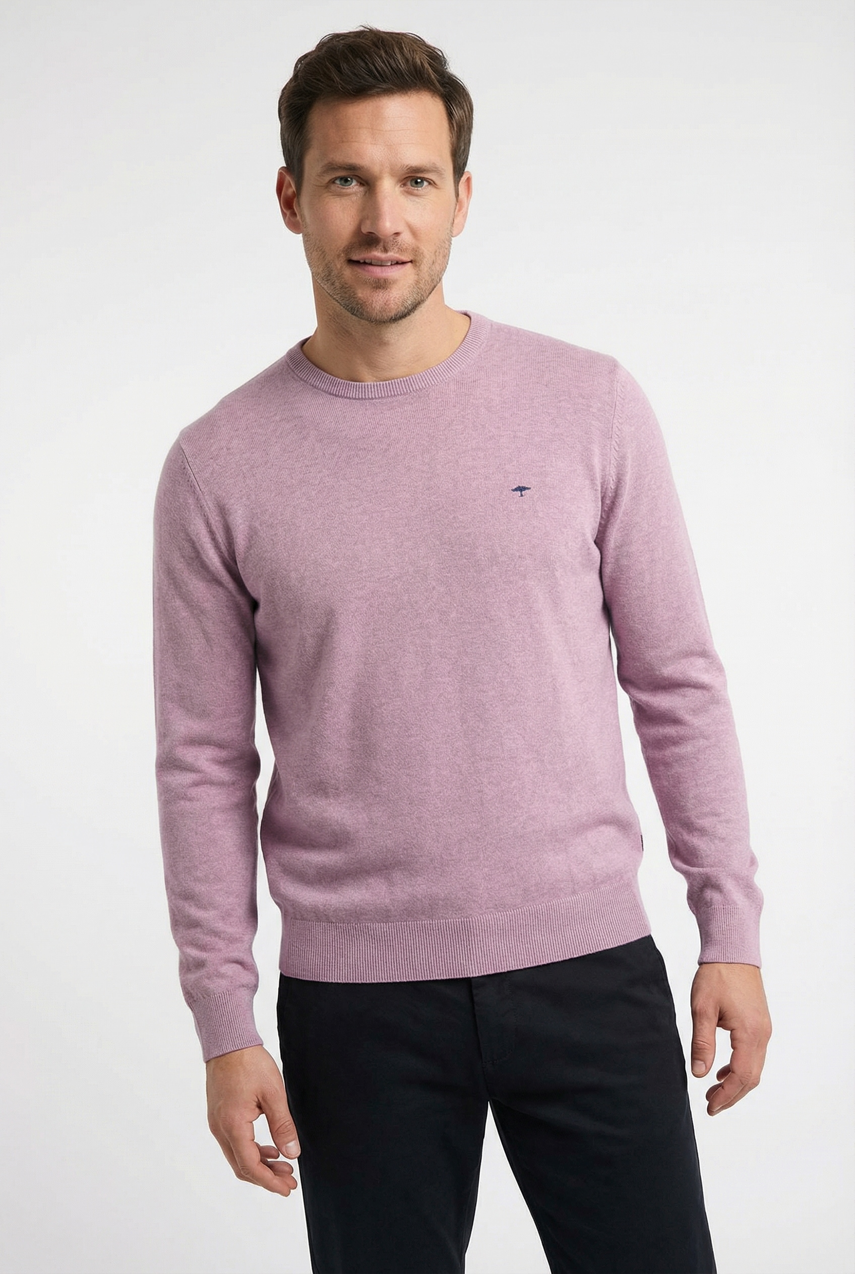 FYNCH-HATTON Rundhalspullover aus Baumwolle, mit Rundhalsausschnitt, Regular Fit