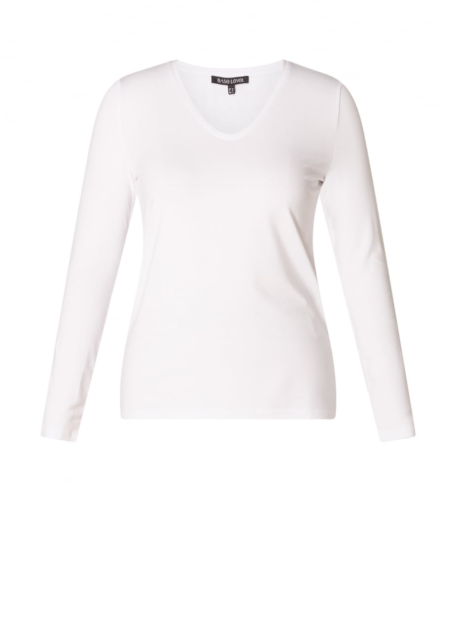 Base Level T-shirt à manches longues mit V-Ausschnitt