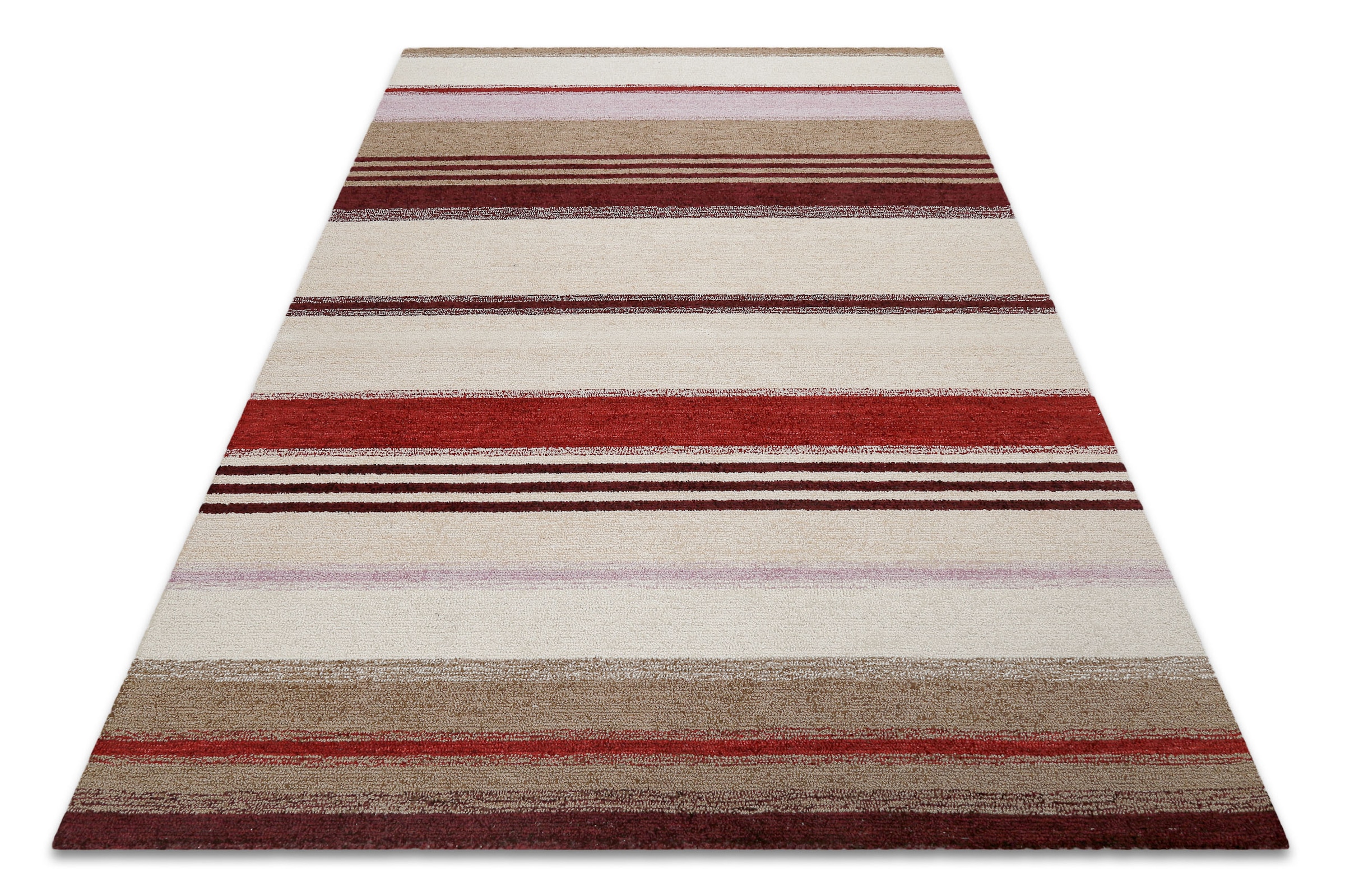 Wecon home Tapis »Petrol« Rectangulaire 7 mm Höhe handgefertigt, pflegeleicht, gestreift, Wohnzimmer, Schlafzimmer