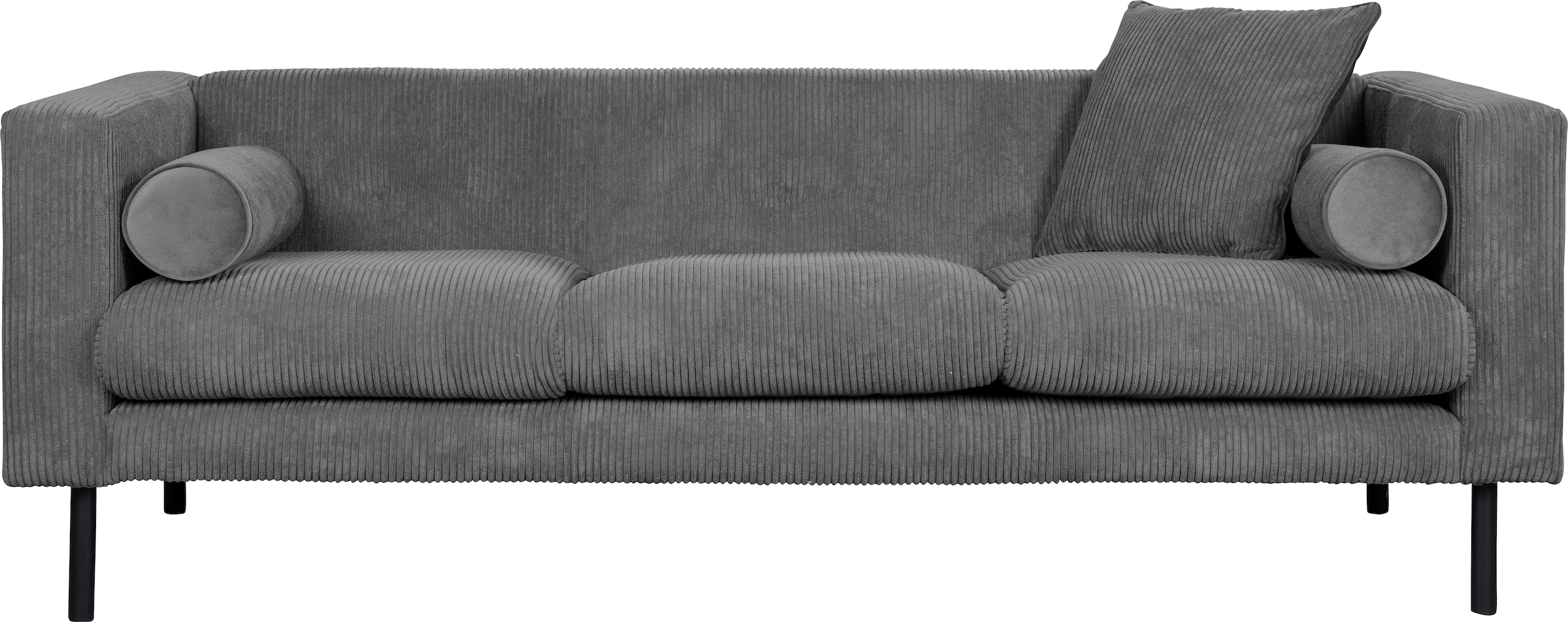 Home affaire 3-Sitzer »Lillibeth Designsofa mit Wellenunterfederung, Masse B/T/H: 218/74/83 cm« Zierkissen als Wendekissen, Bezug Samtoptik oder Cord