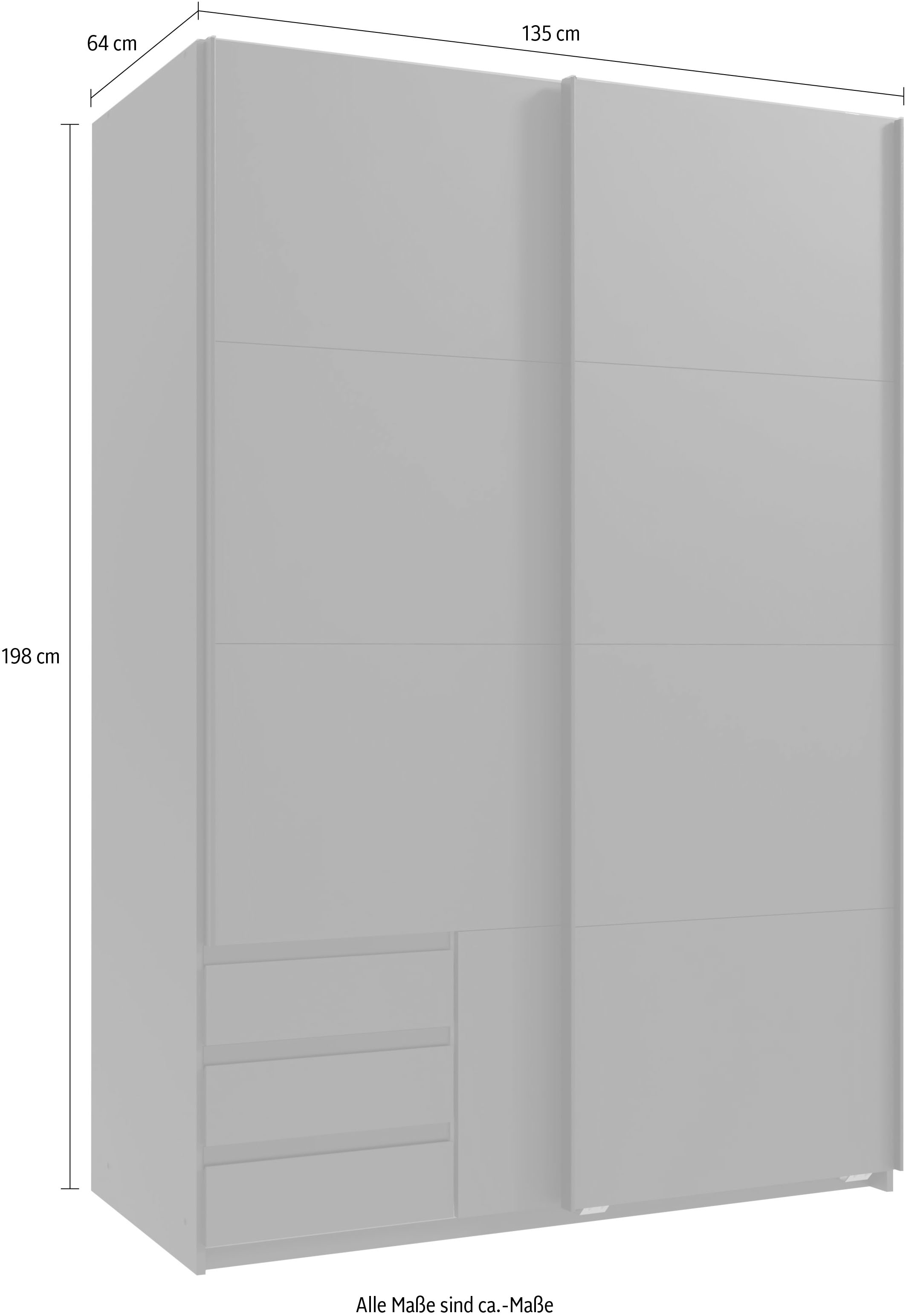 Wimex Schwebetürenschrank »Emden moderner Kleiderschrank mit Spiegel und Schubladen BESTSELLER« Schlafzimmer Schrank Garderobenschrank mit Schwebetüren Topseller