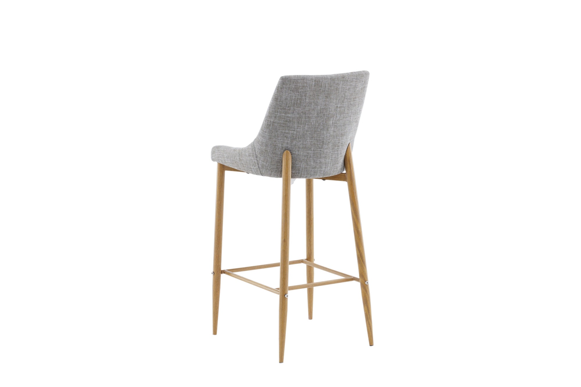 Venture Home Tabouret de bar »Plaza, 2er-Set Barhocker in Hellgrau-Stoff, Eichen-Optik-Beine« Ensemble, 2 cuis tlg. Tabouret de bar, revêtement en tissu, pieds métal effet bois, repose-pieds, moderne