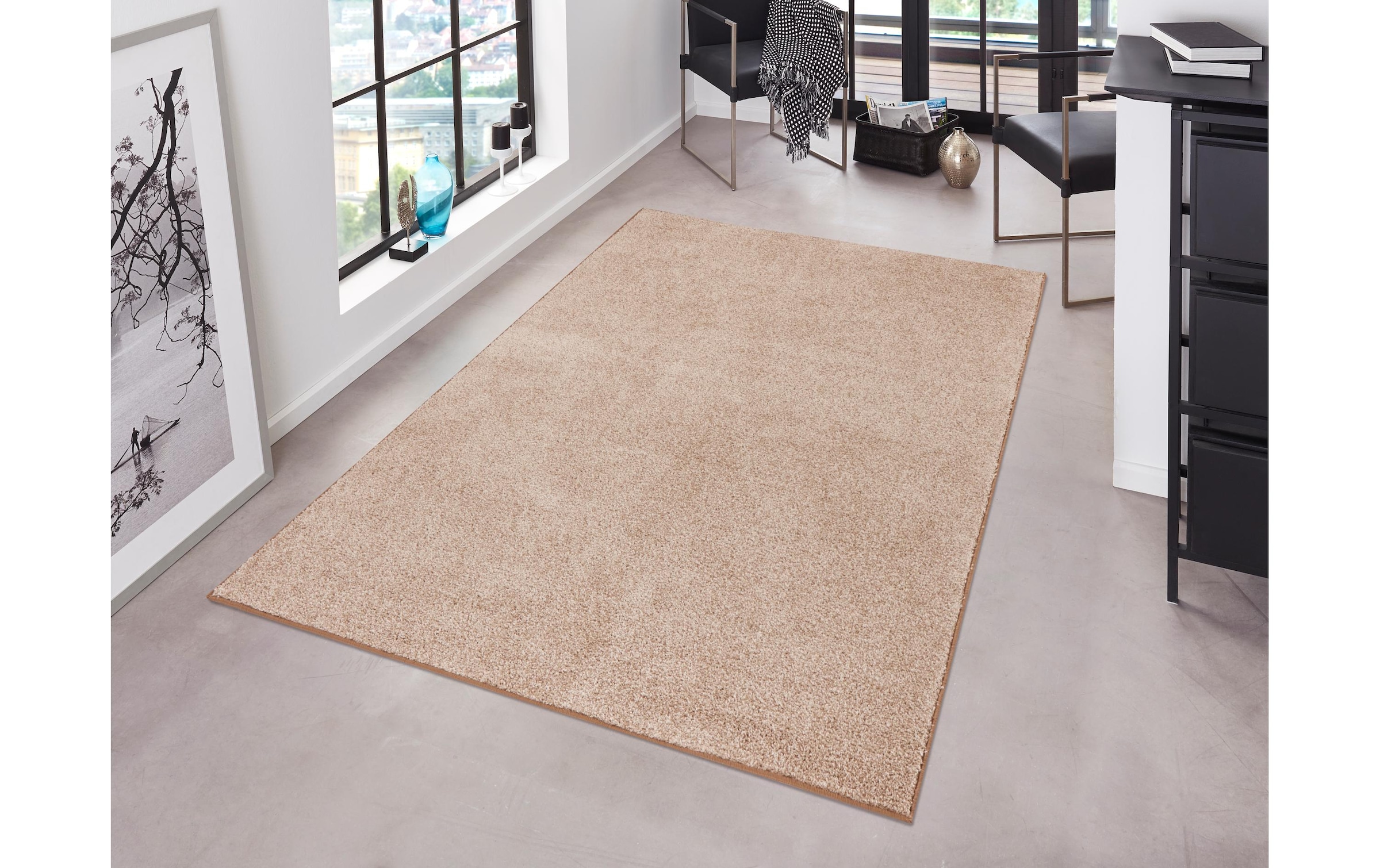 HANSE Home Teppich »Pure 100  Kurzflor« rechteckig 13 mm Höhe Kurzflor, uni, umkettelt, Läufer, Wohnzimmer, Kinderzimmer, Flur
