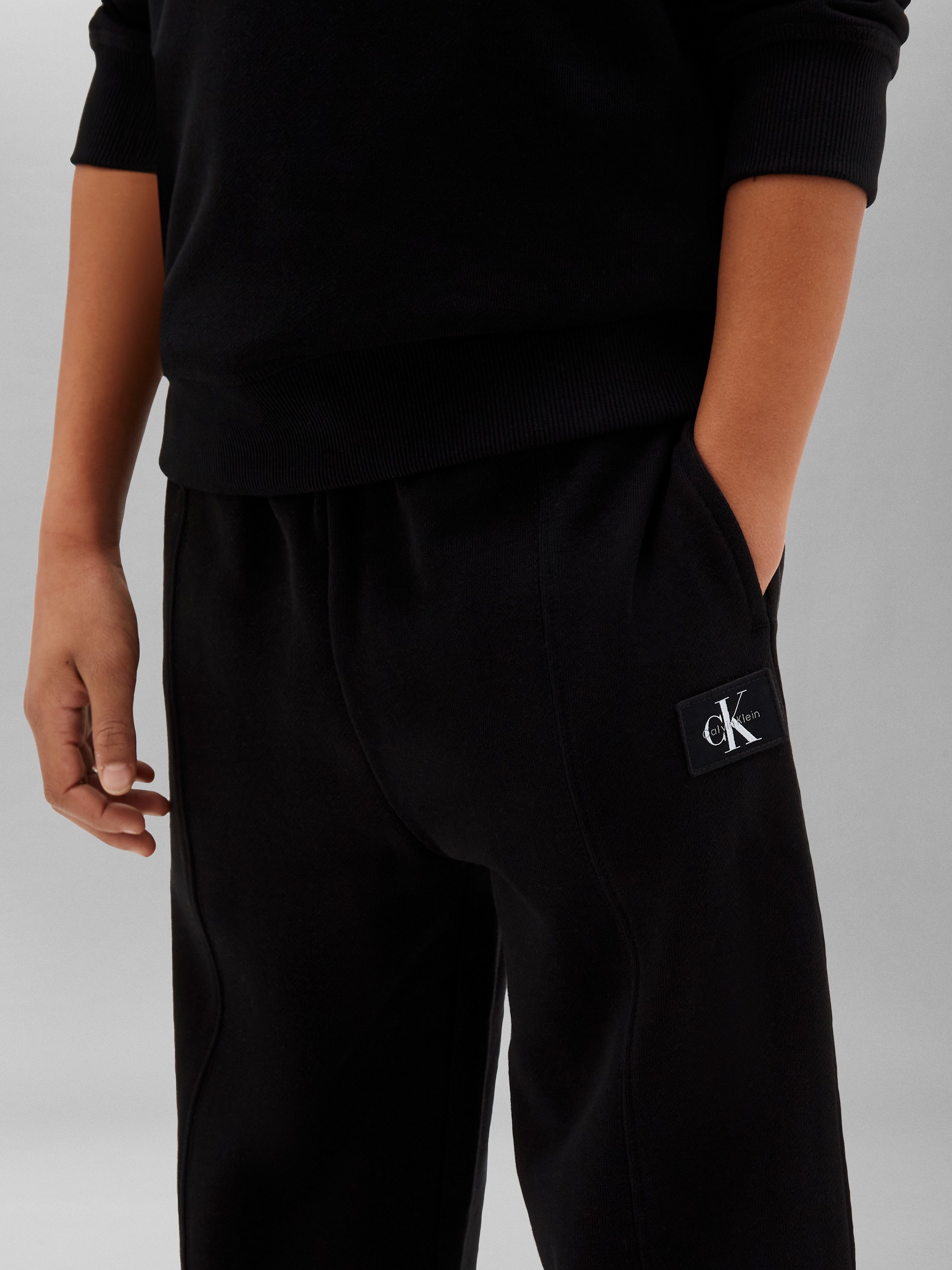 Calvin Klein Jeans Pantalon sweat  Kordelzug am Bund, reine Baumwolle, Logodruck