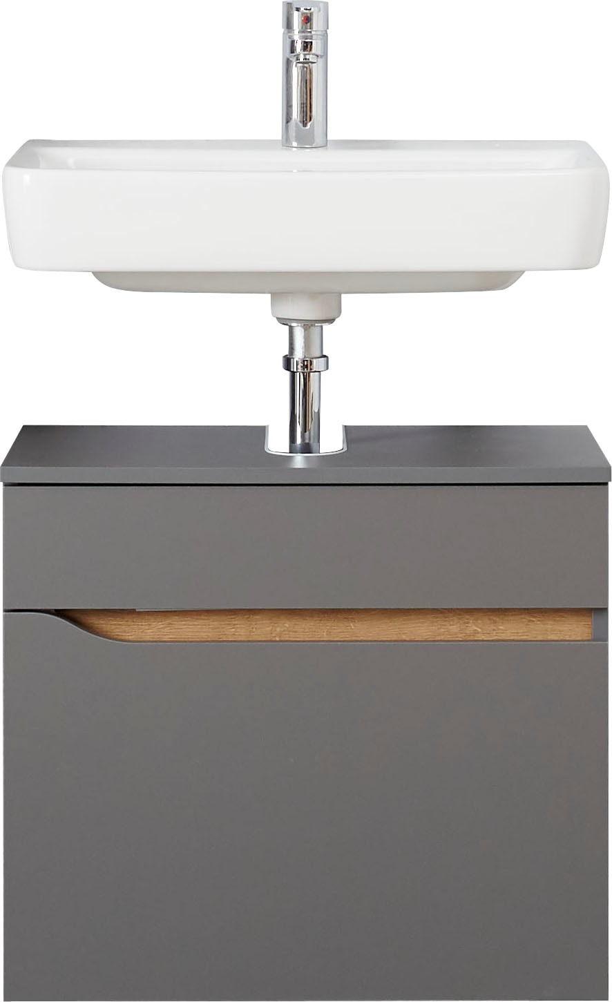 Saphir Armoire sous lavabo »Quickset Unterbeckenschrank, 60 cm breit, 1 Schublade« meuble sous-lavabo avec découpe siphon, sans lavabo, sans poignées