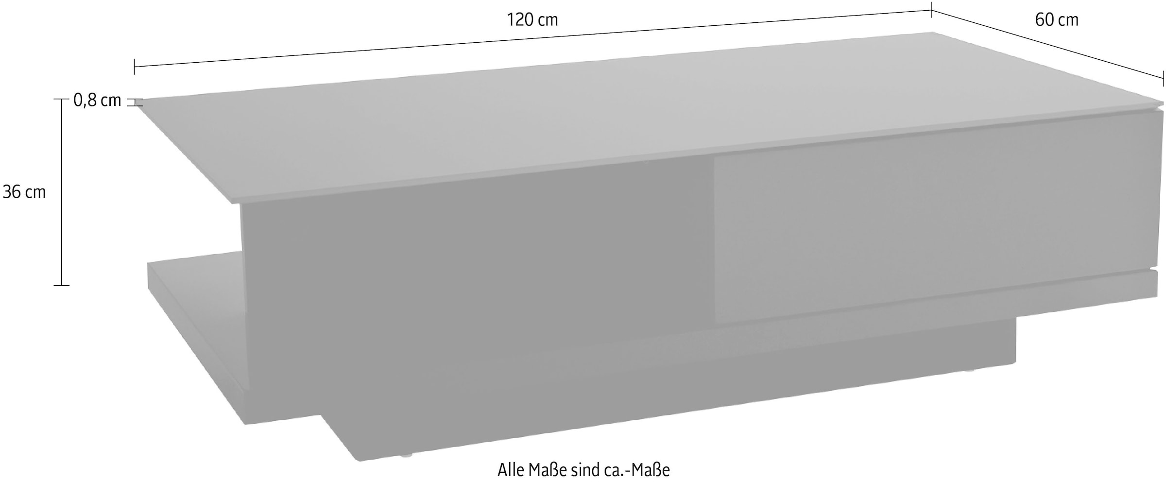 SalesFever Table basse »im minimalistischen Stil« plateau de table élégant en verre cristal robuste