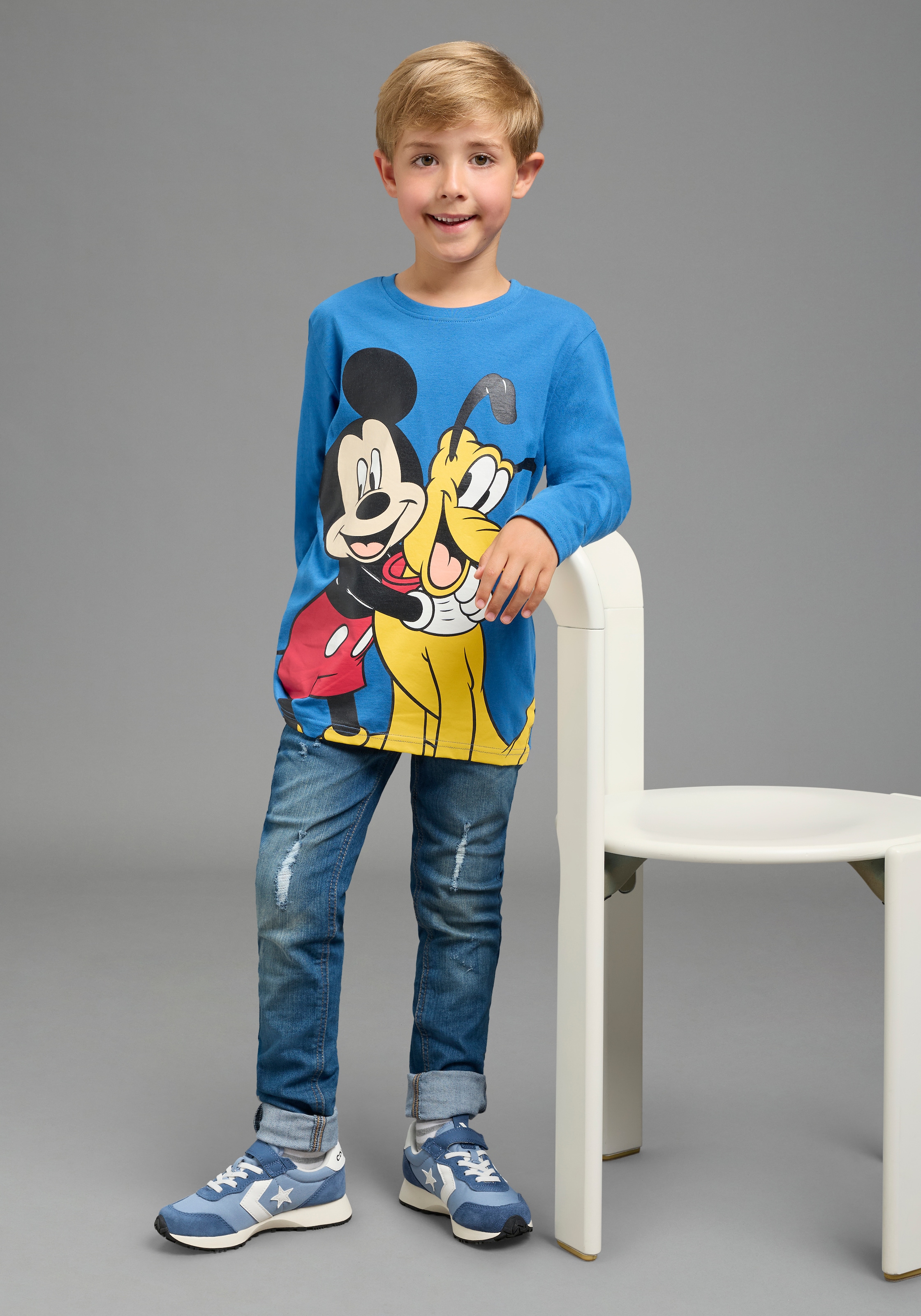 KIDSWORLD Langarmshirt »Mickey&Goofy Shirt, Disney« normale Schnittform, Langarm, bedruckte Optik, für Kinder